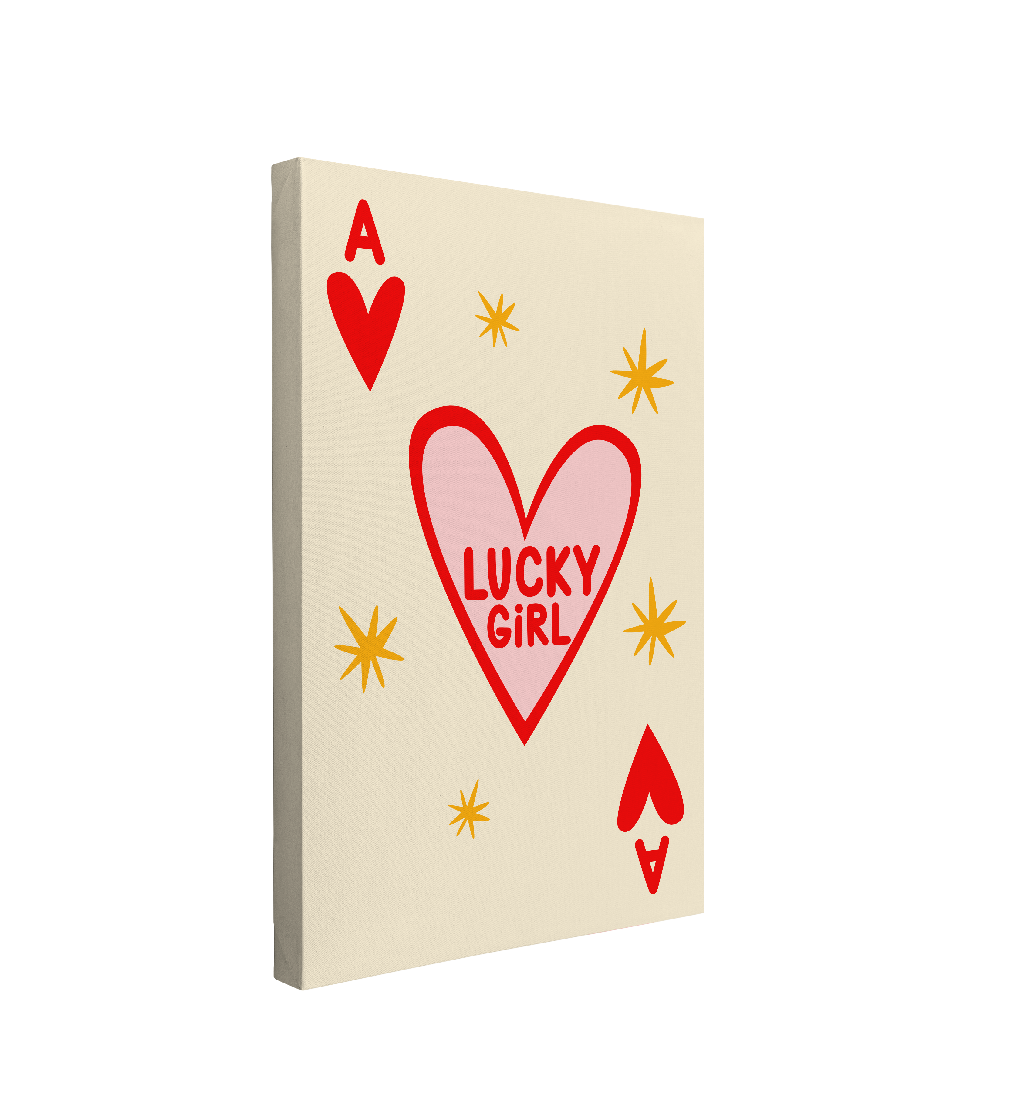 Lucky Girl Card - Easy to Hang Canvas Print Wall Art Décor