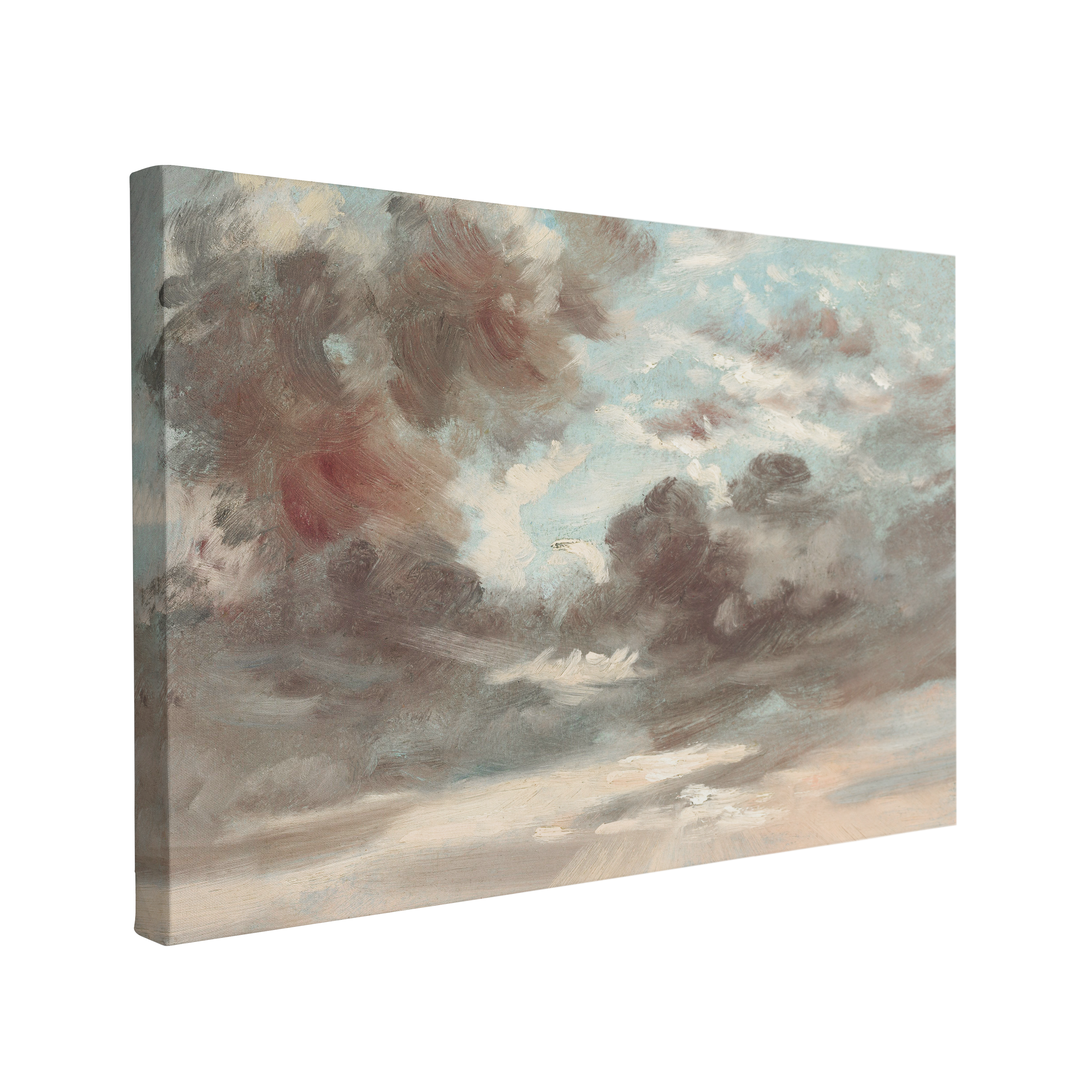 Stormy Sunset by John Constable Oil Painting - Neutral Boho Cottagecore - Canvas Print Wall Art Décor Whelhung