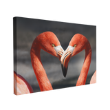Heart Flamingoes Romantic Portrait Photography - Canvas Print Wall Art Décor Whelhung