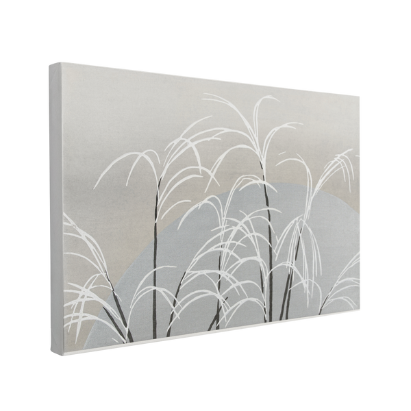 Moon and Grasses by Unsodo Winter Woodblock Print - Canvas Print Wall Art Décor Whelhung