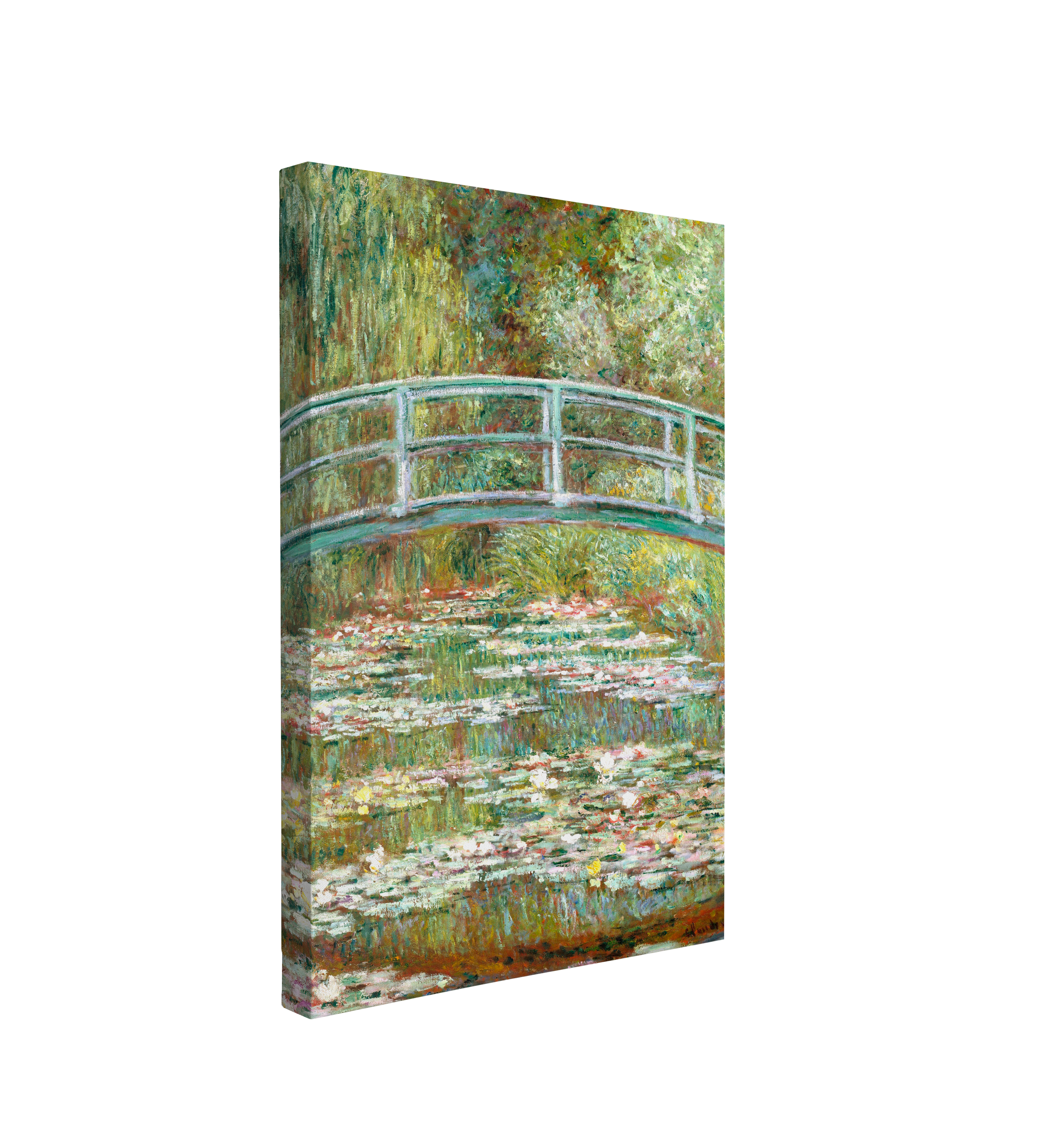 Bridge over a Pond of Water Lillies by Claude Monet Oil Painting - Cottagecore Meadow - Canvas Print Wall Art Décor Whelhung