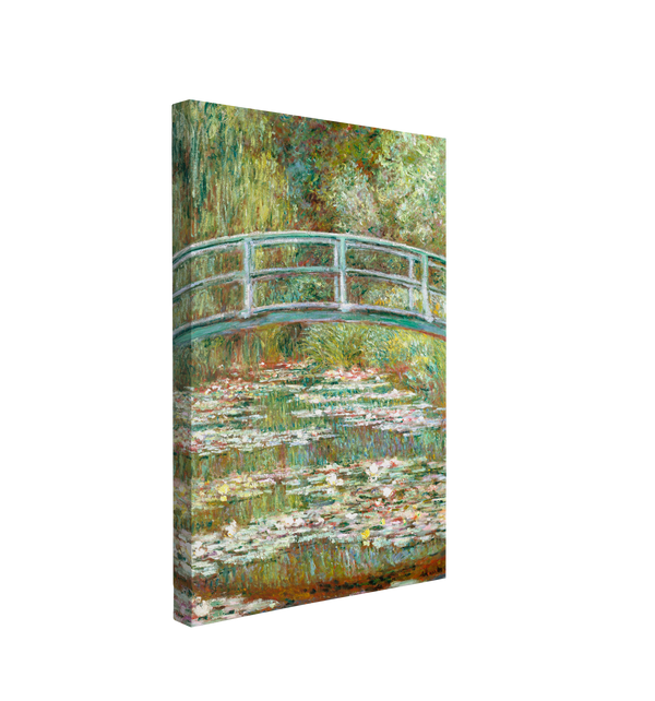 Bridge over a Pond of Water Lillies by Claude Monet Oil Painting - Cottagecore Meadow - Canvas Print Wall Art Décor Whelhung