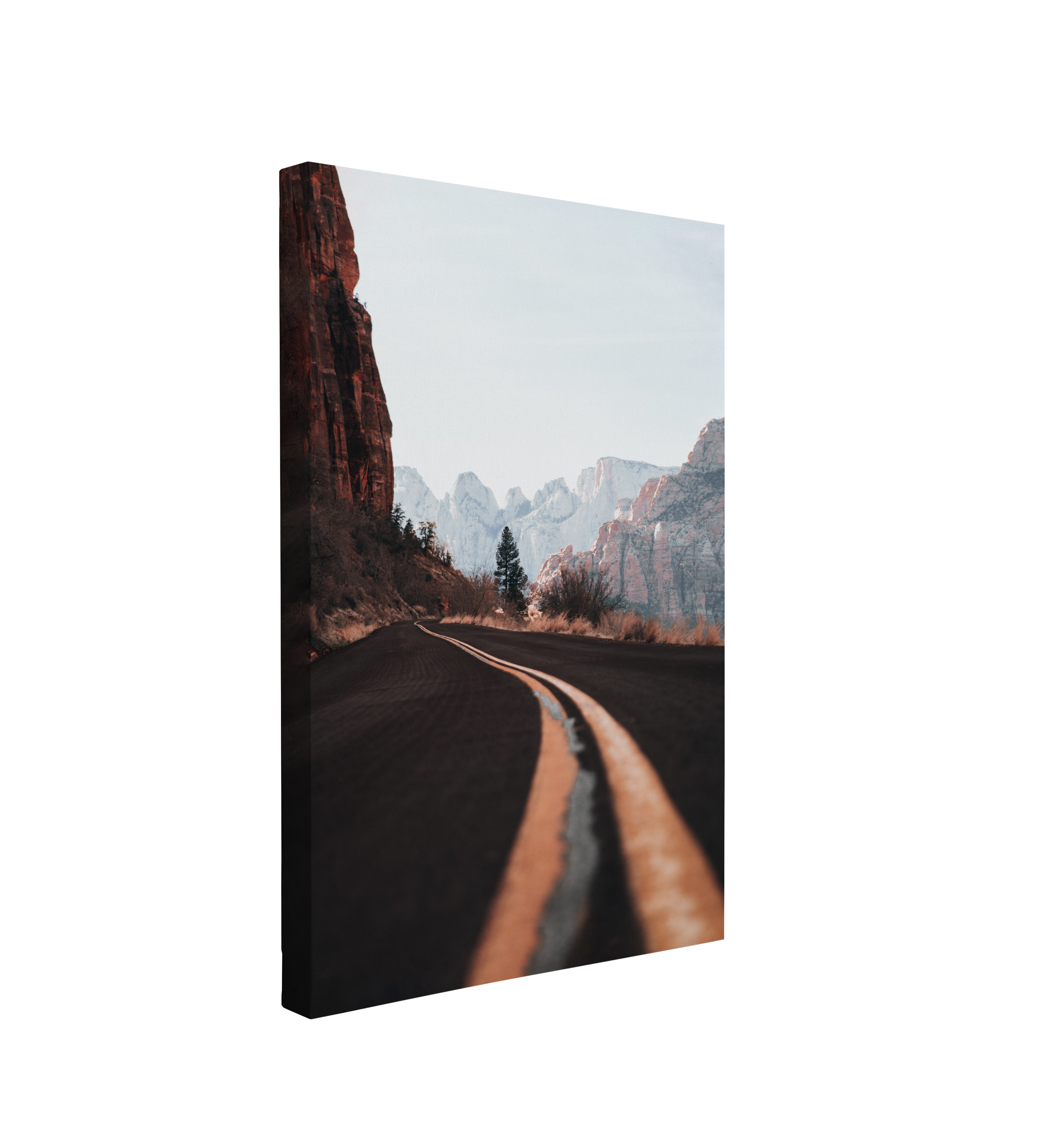 Moody Desert Mountains Road Photography - Canvas Print Wall Art Décor Whelhung