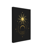 Sun and Moon - Black and Gold Occult Crystal Canvas Print Wall Art Décor Whelhung