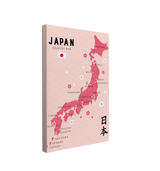 Pink Japan Map - Crystal Canvas Print Wall Art Décor Whelhung