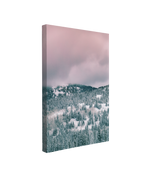 Pink Winter Nordic Forest Sky Photography - Canvas Print Wall Art Décor Whelhung