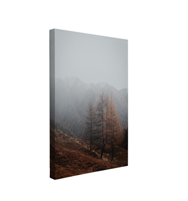 Foggy Moody Autumn Hill Photography - Canvas Print Wall Art Décor Whelhung