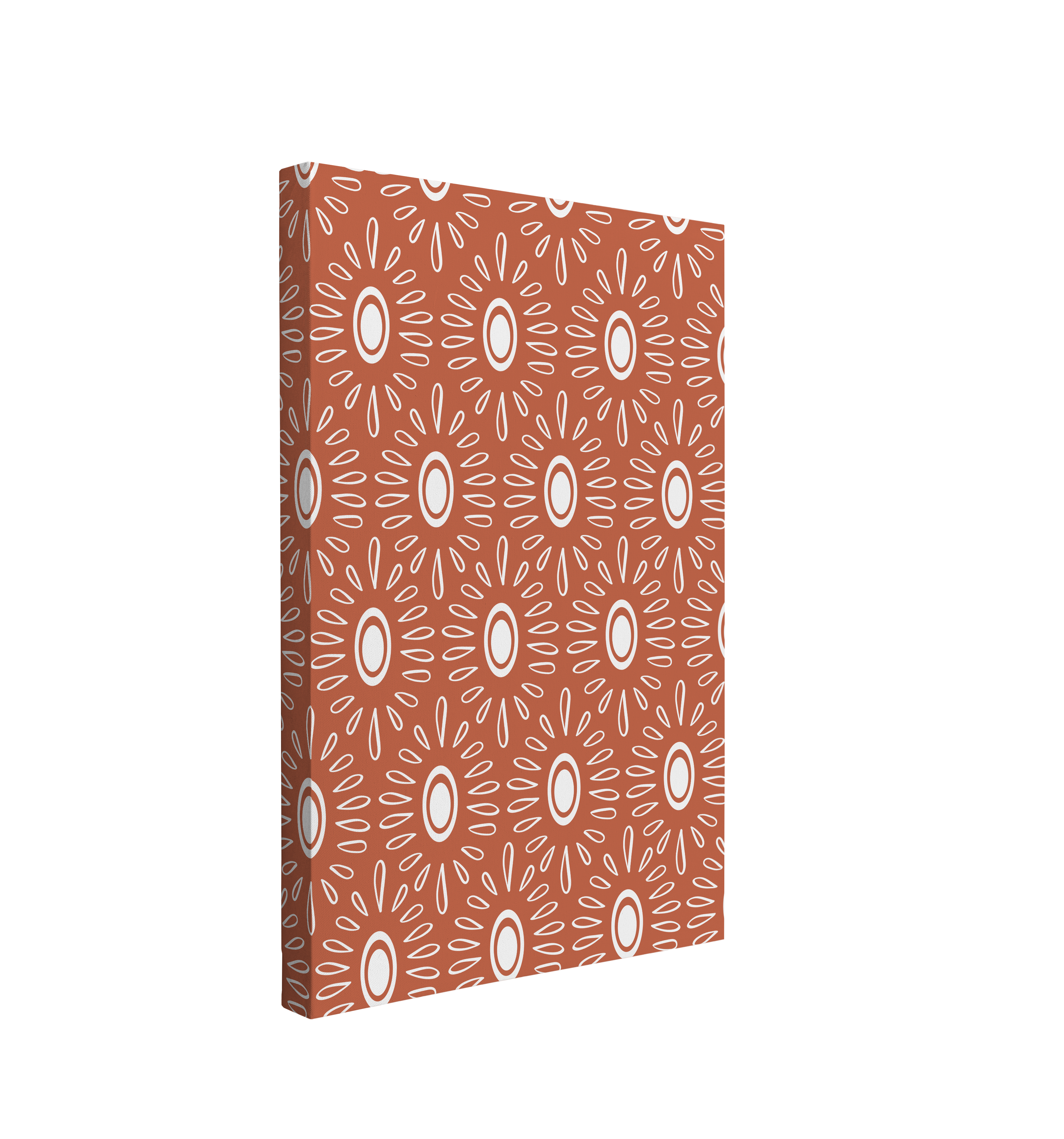 Boho Orange Floral Pattern - Canvas Print Wall Art Décor Whelhung