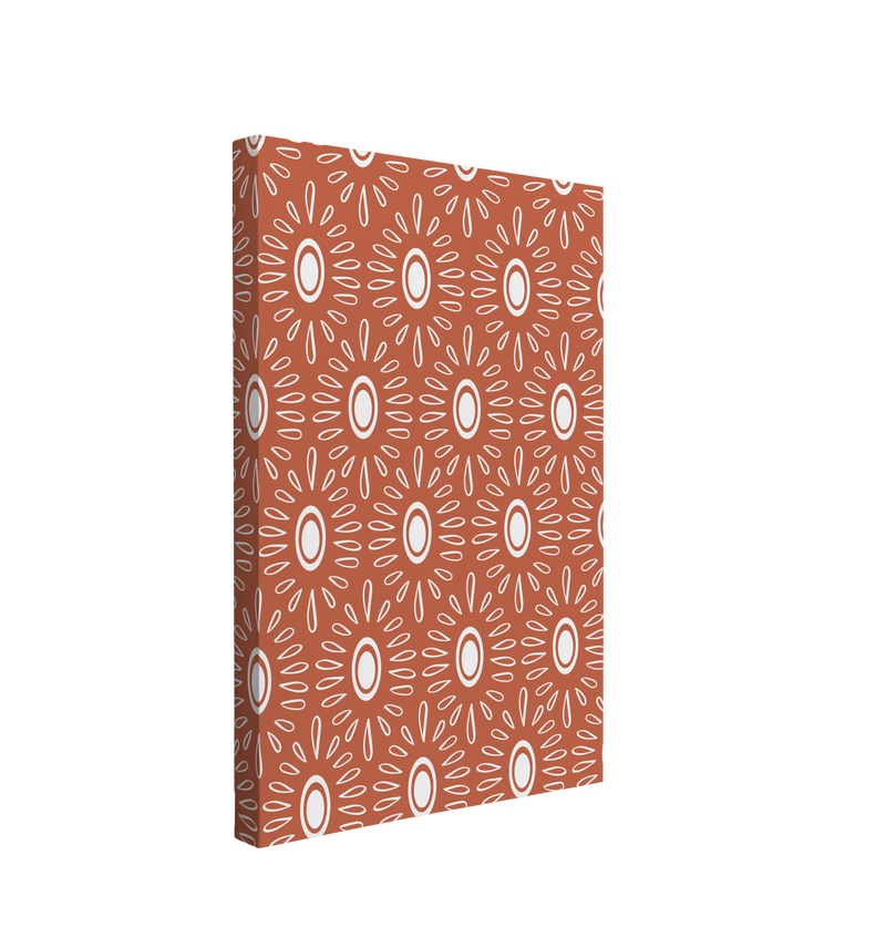 Boho Orange Floral Pattern - Canvas Print Wall Art Décor Whelhung