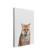 Minimalist Baby Fox - Woodland Animal Peekaboo Nursery Photography - Crystal Canvas Print Wall Art Décor Whelhung