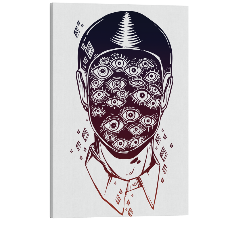 Thousand Eyes Devil - Occult Tattoo Crystal Canvas Print Wall Art Décor Whelhung