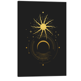 Sun and Moon - Black and Gold Occult Crystal Canvas Print Wall Art Décor Whelhung