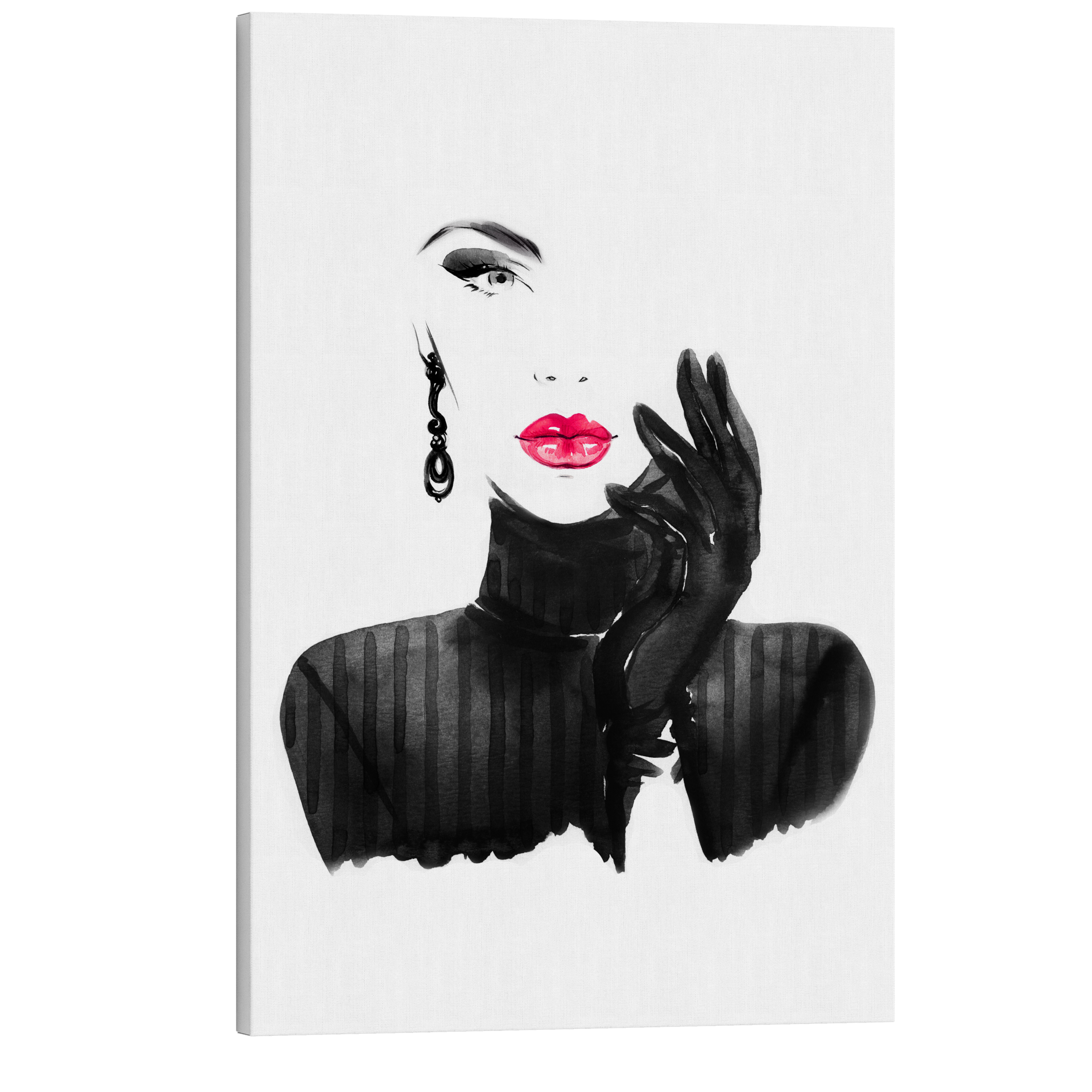 Fashionista Portrait - Vogue Fashion - Crystal Canvas Print Wall Art Décor Whelhung