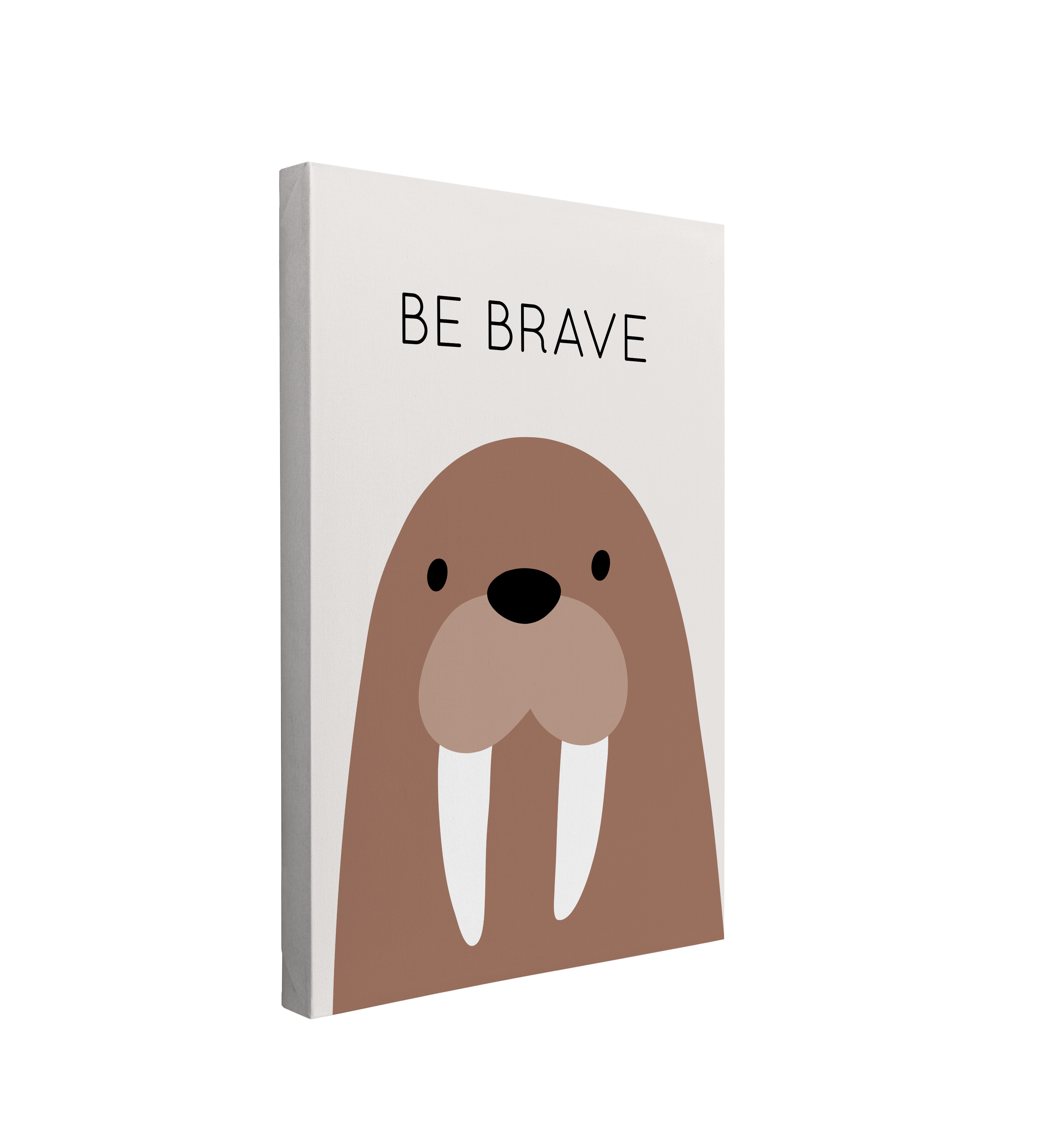 Nursery Boho Walrus - Be Brave -  Canvas Print Gender Neutral Wall Art Décor Whelhung