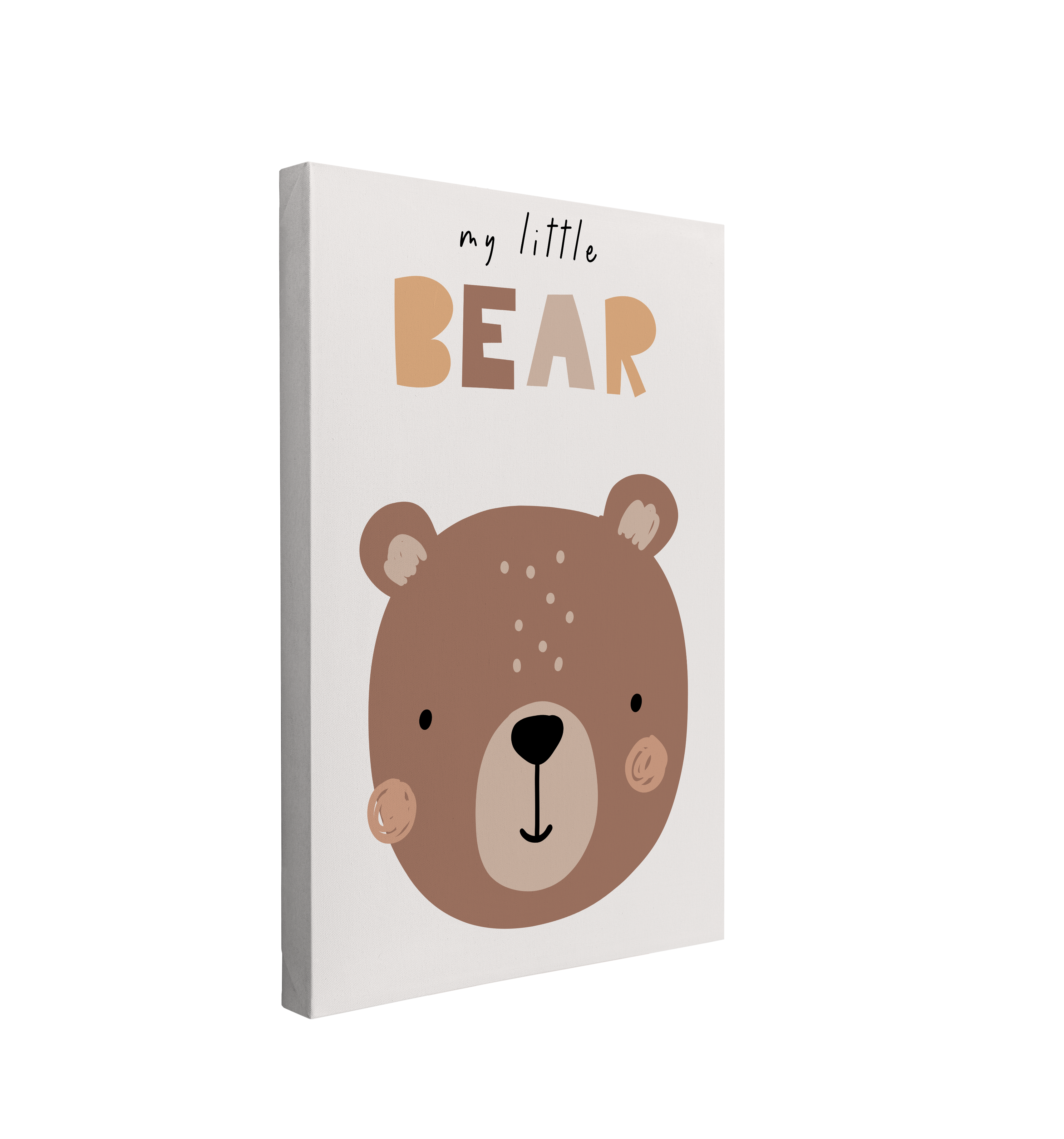 Nursery Boho Bear - My Little Bear - Canvas Print Gender Neutral Wall Art Décor Whelhung