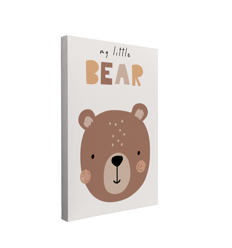 Nursery Boho Bear - My Little Bear - Canvas Print Gender Neutral Wall Art Décor Whelhung