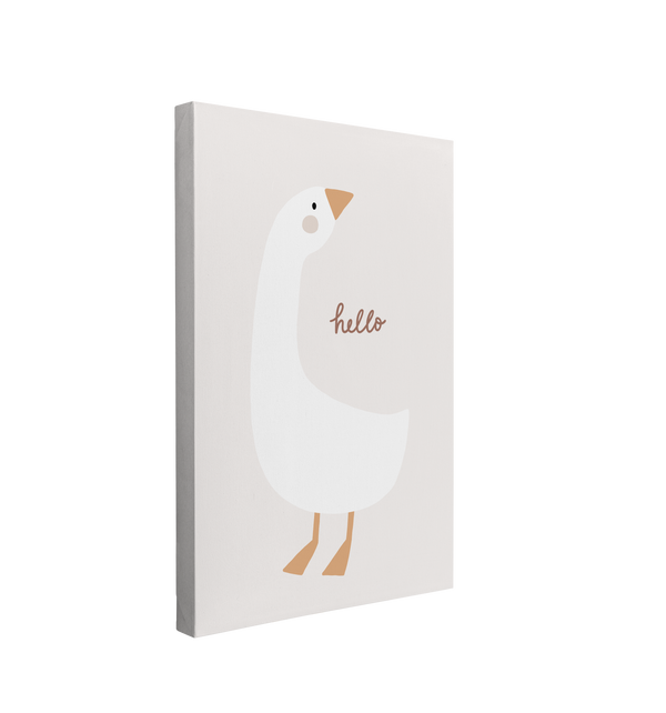 Nursery Boho Hello Goose - Canvas Print Gender Neutral Wall Art Décor Whelhung