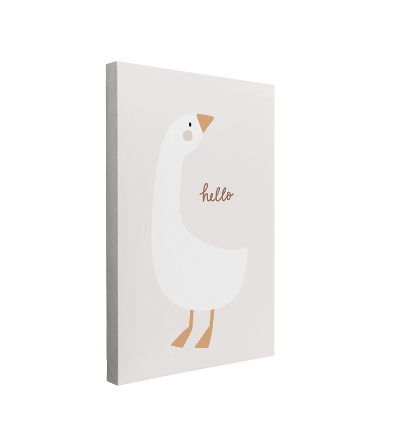 Nursery Boho Hello Goose - Canvas Print Gender Neutral Wall Art Décor Whelhung