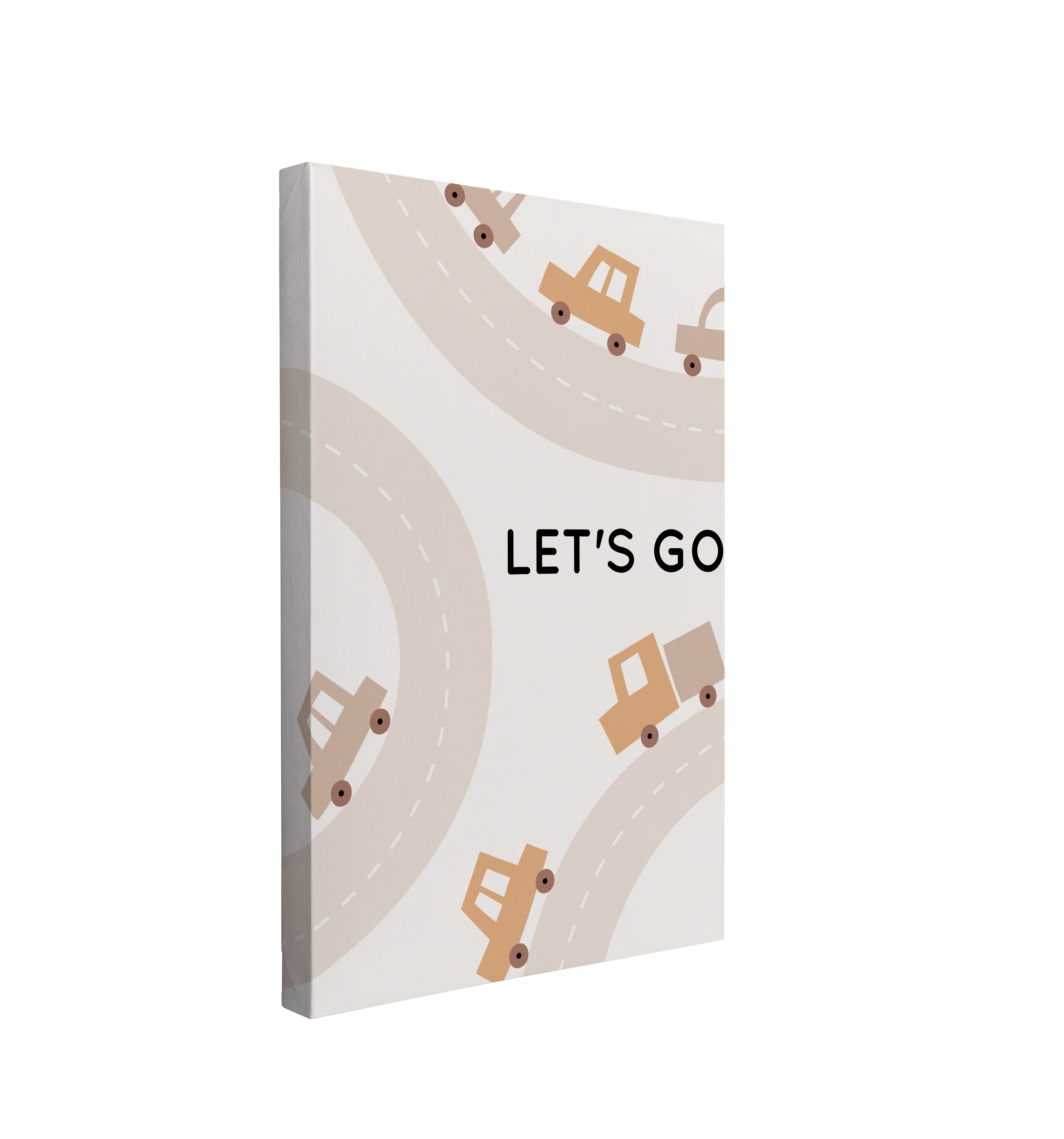 Nursery Boho Cars - Let's go - Canvas Print Gender Neutral Wall Art Décor Whelhung