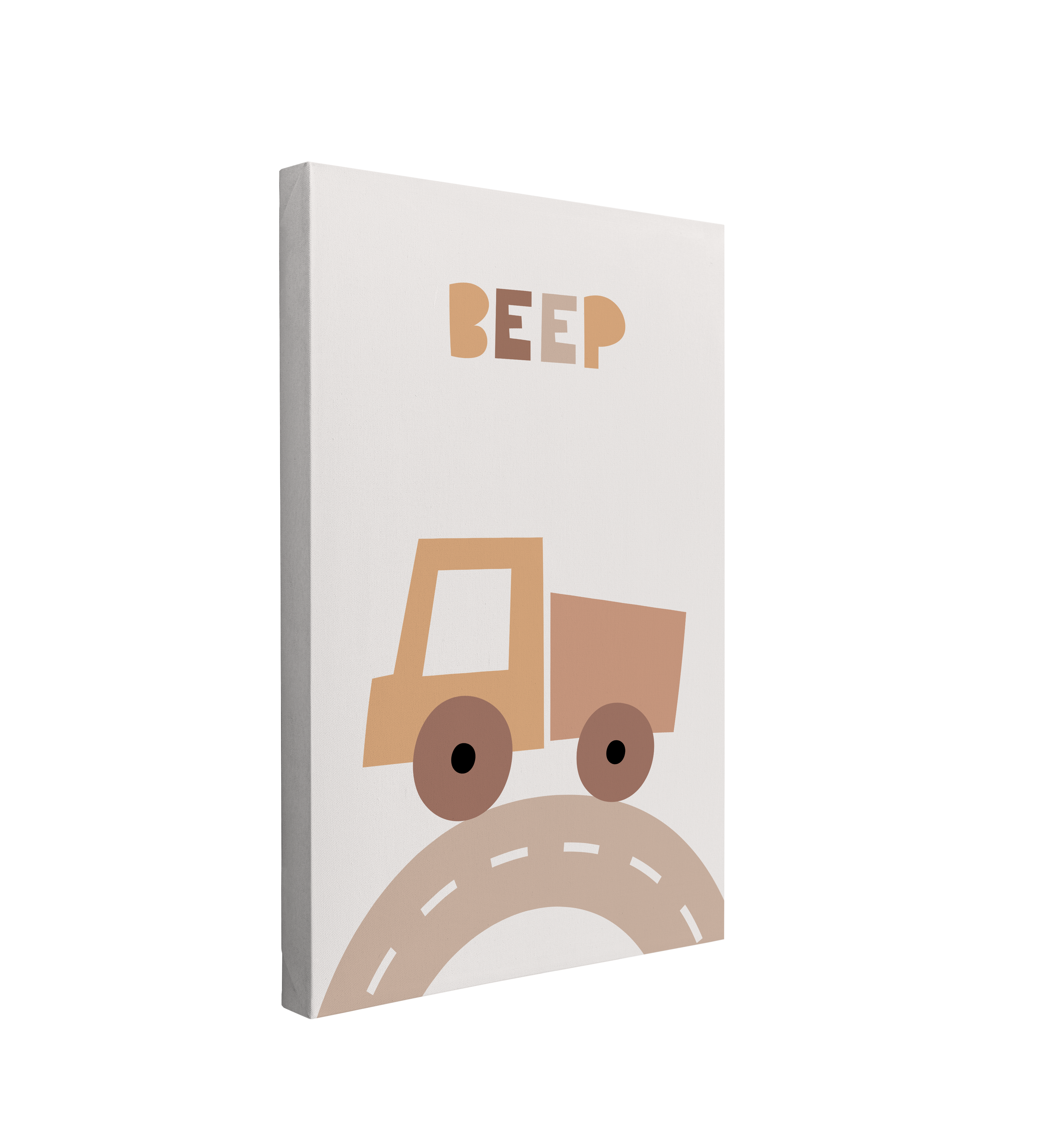 Nursery Boho Dump Truck - Beep - Canvas Print Gender Neutral Wall Art Décor Whelhung