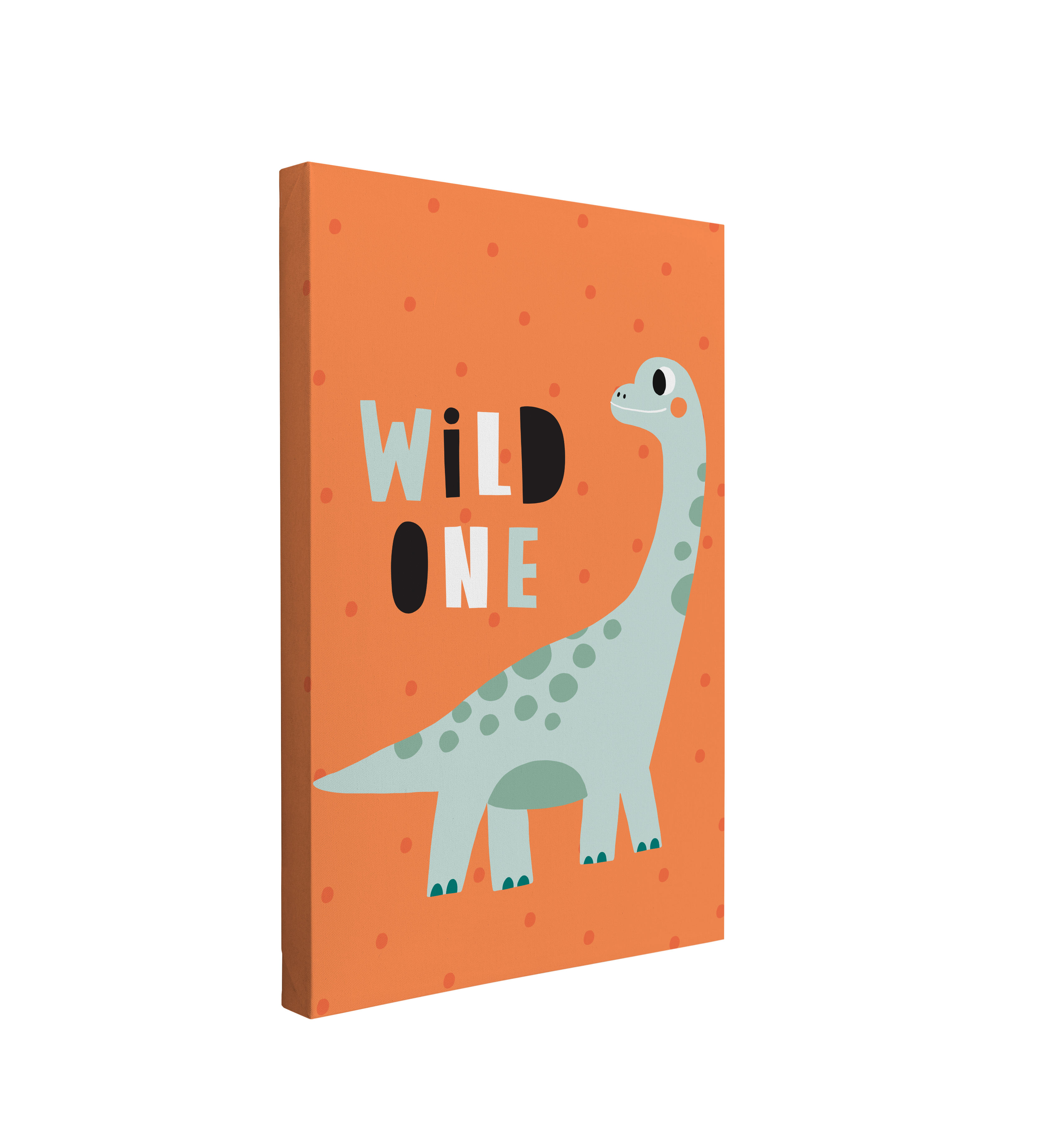 Nursery Boho Brontosaurus - Wild One Dinosaur - Canvas Print Gender Neutral Kids Room Wall Art Décor Whelhung