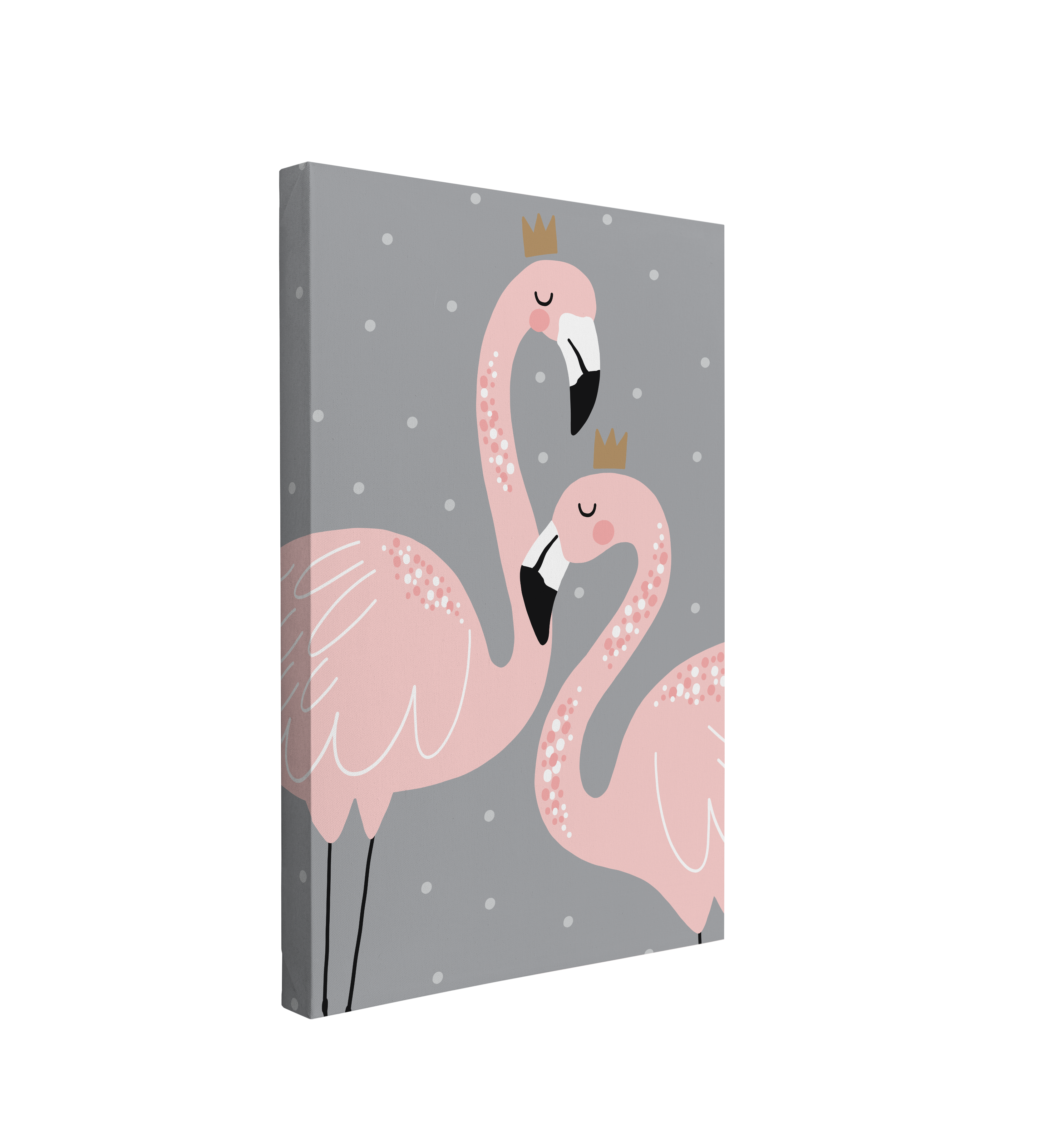 Nursery Boho Royal Flamingoes - Canvas Print Gender Neutral Kids Room Wall Art Décor Whelhung