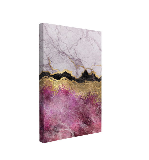 Abstract Pink and Gold Marble - Canvas Print Wall Art Décor Whelhung