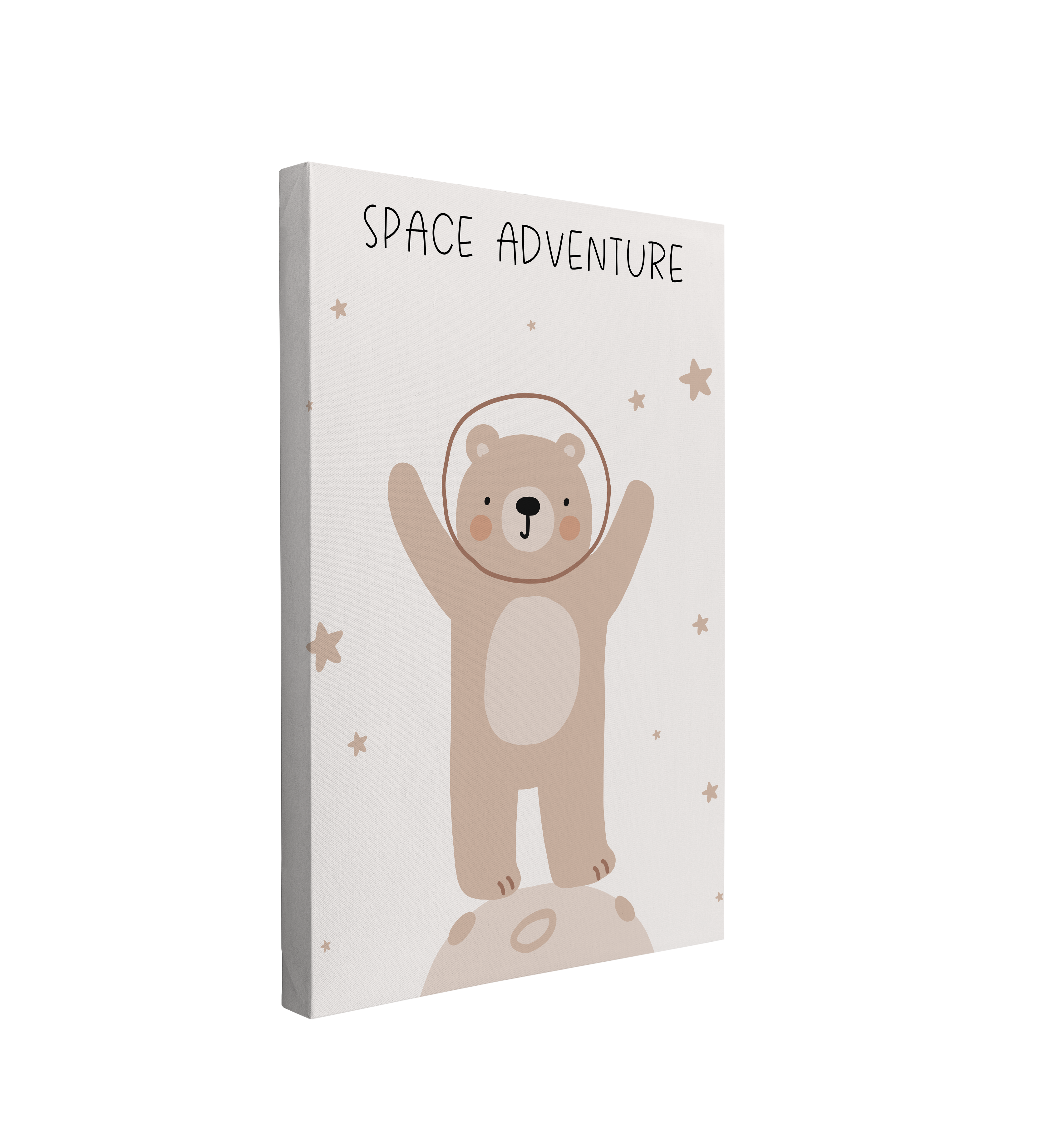 Nursery Boho Bear Space Adventure - Canvas Print Gender Neutral Kids Room Wall Art Décor Whelhung