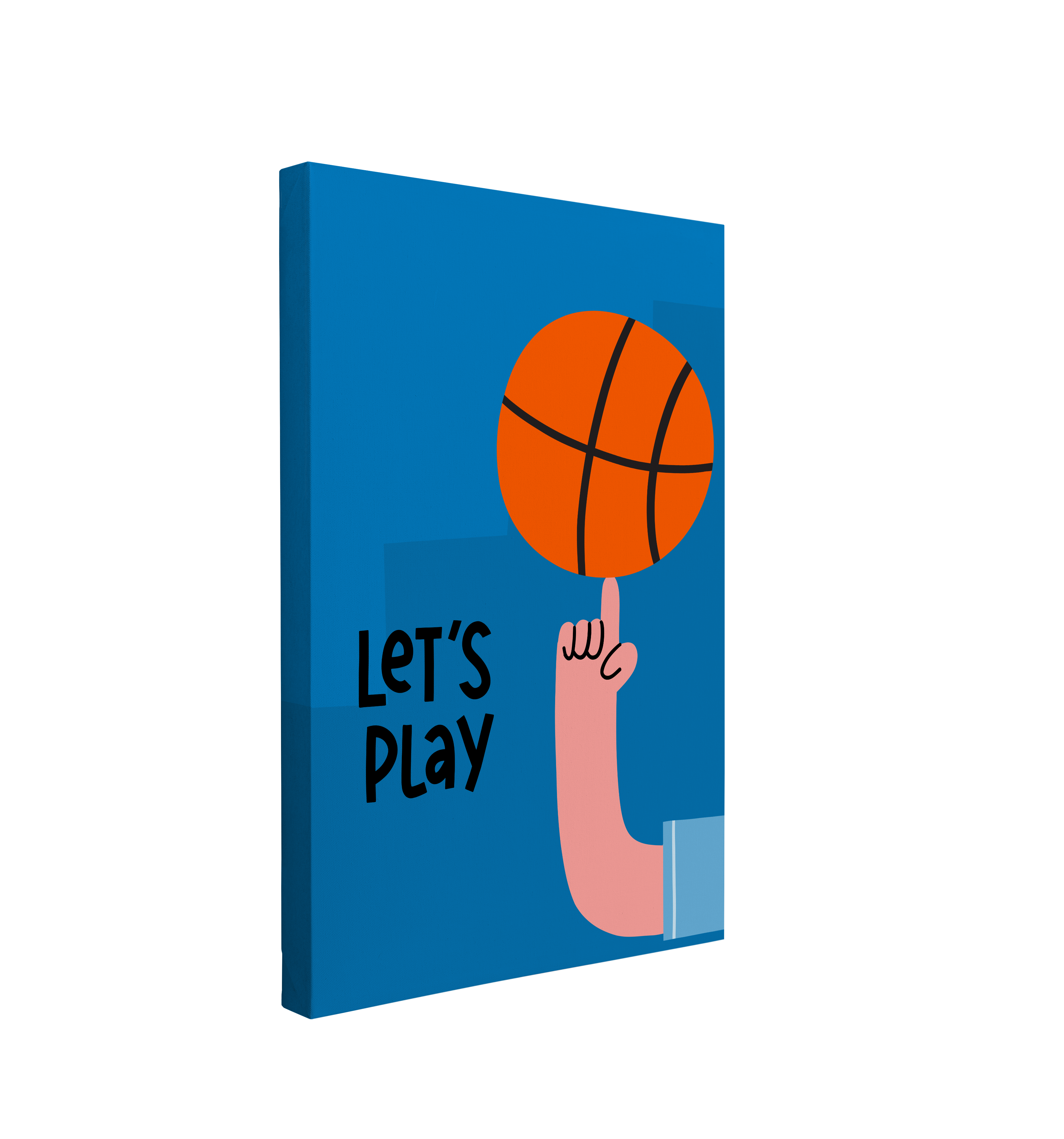 Nursery Boho Let's Play Basketball - Canvas Print Gender Neutral Kids Room Wall Art Décor Whelhung