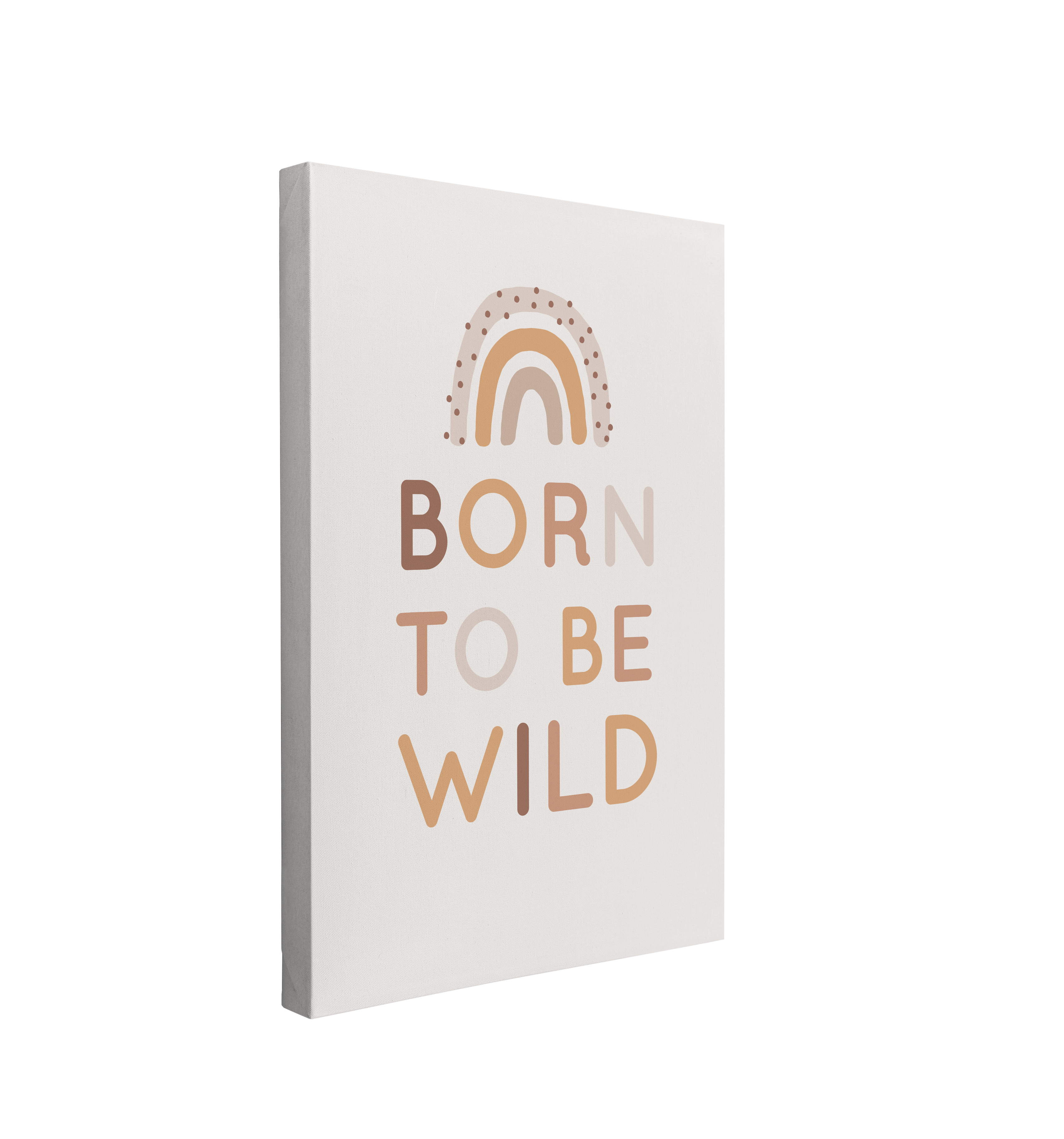 Nursery Boho Born to Be Wild - Rainbow - Canvas Print Gender Neutral Kids Room Wall Art Décor Whelhung