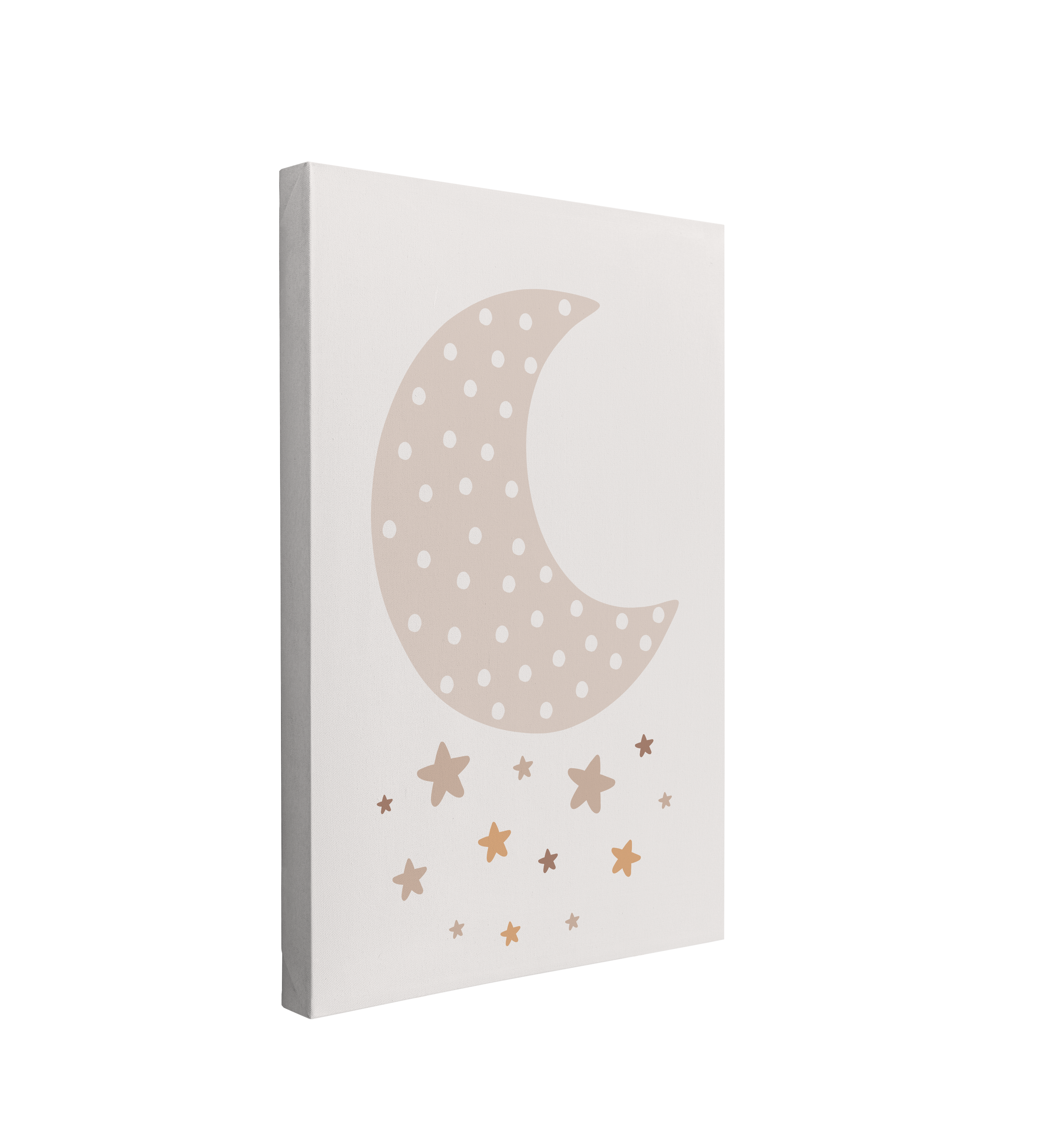 Nursery Boho Sparkle Moon - Canvas Print Gender Neutral Kids Room Wall Art Décor Whelhung