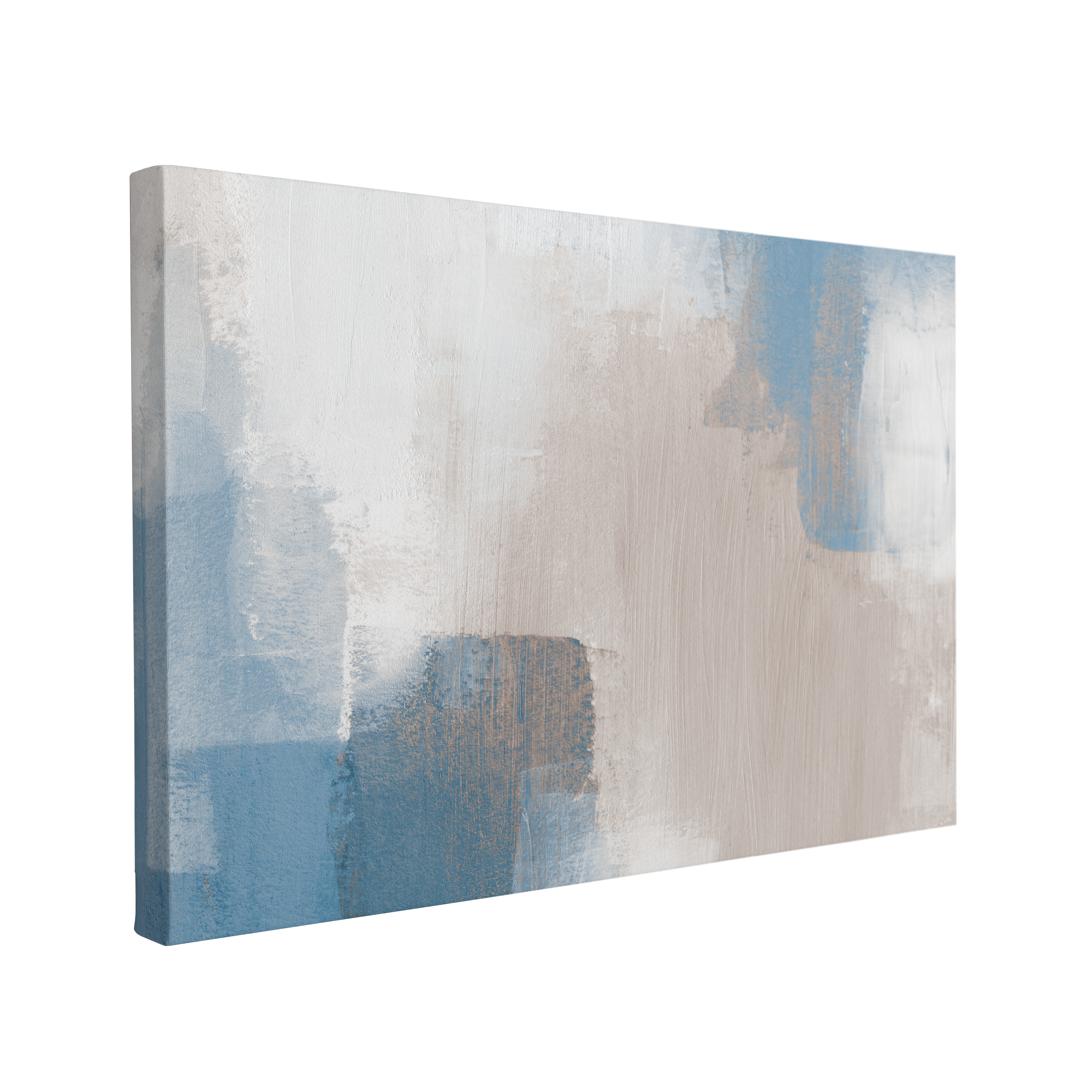 Abstract Neutral Blue Painting - Canvas Print Wall Art Décor Whelhung