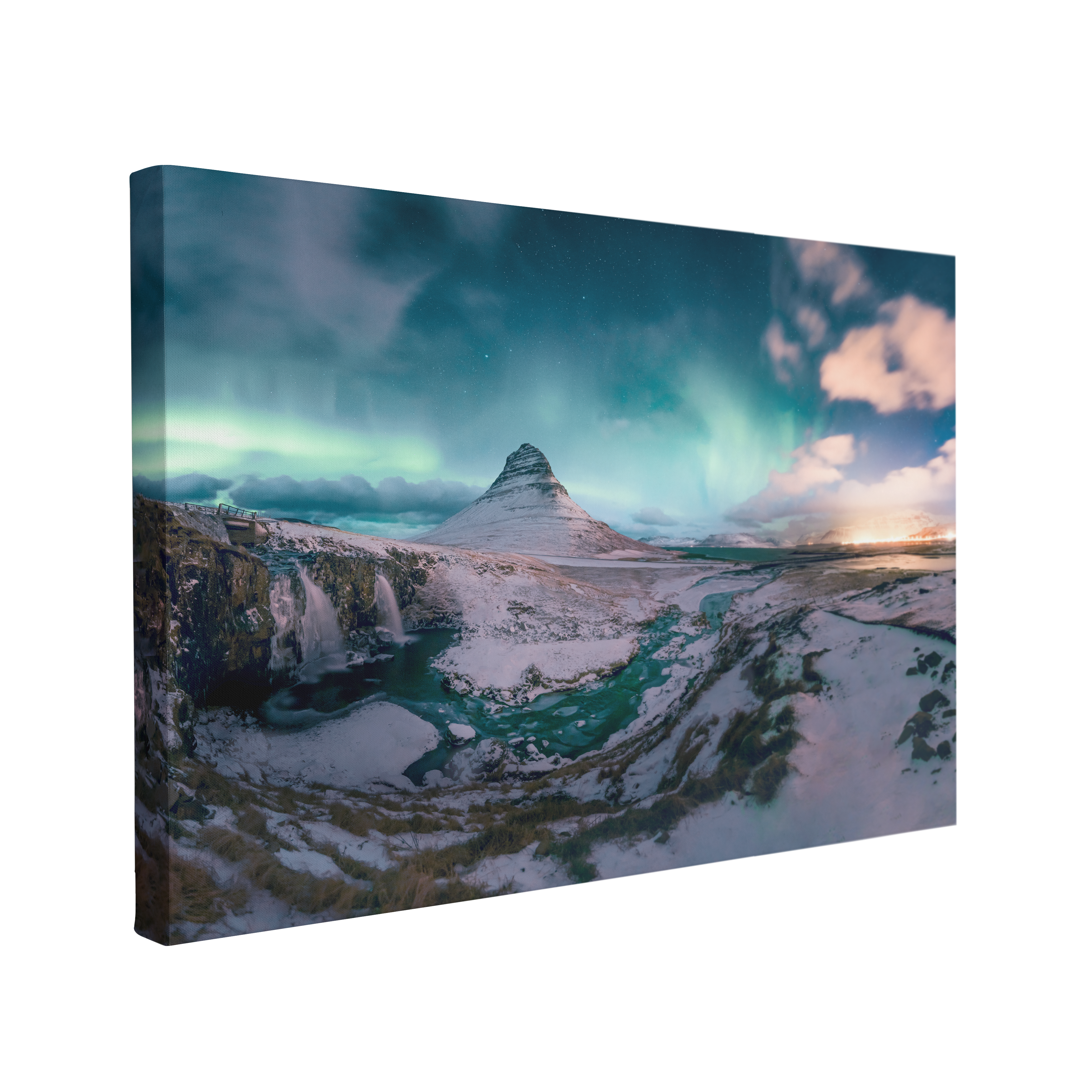 Kirkjufell Northern Lights, Iceland Photography - Canvas Print Wall Art Décor Whelhung