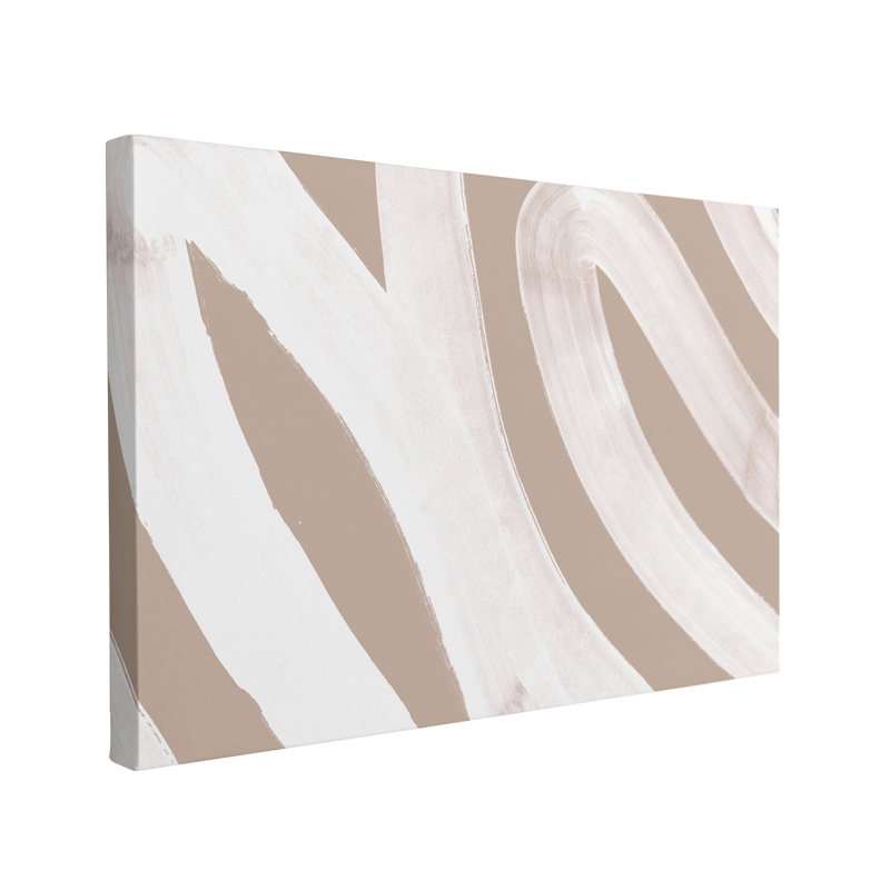 Mid Century Abstract Neutral Beige and White Painting - Canvas Print Wall Art Décor Whelhung