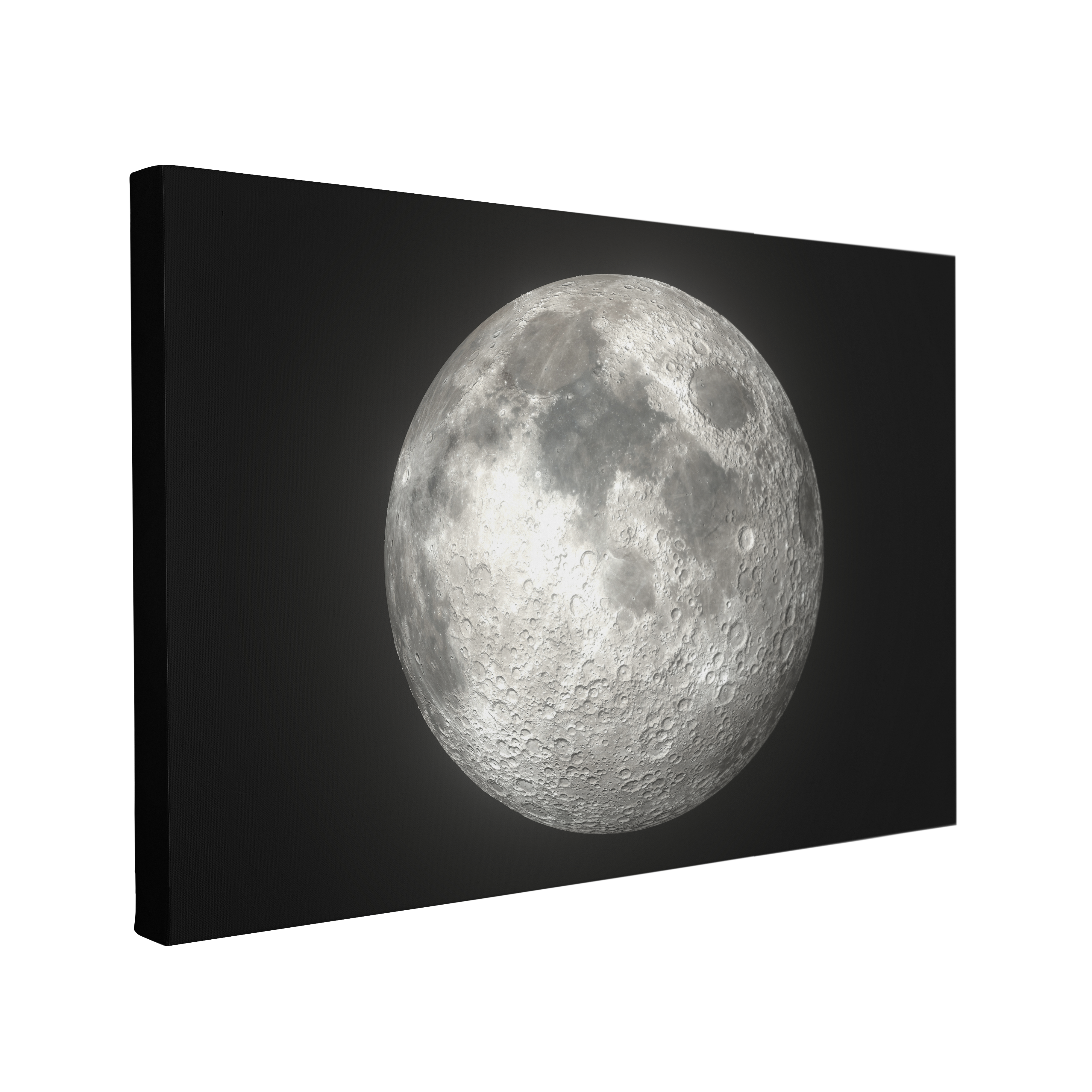 Black and White Full Moon Photography - Canvas Print Wall Art Décor Whelhung