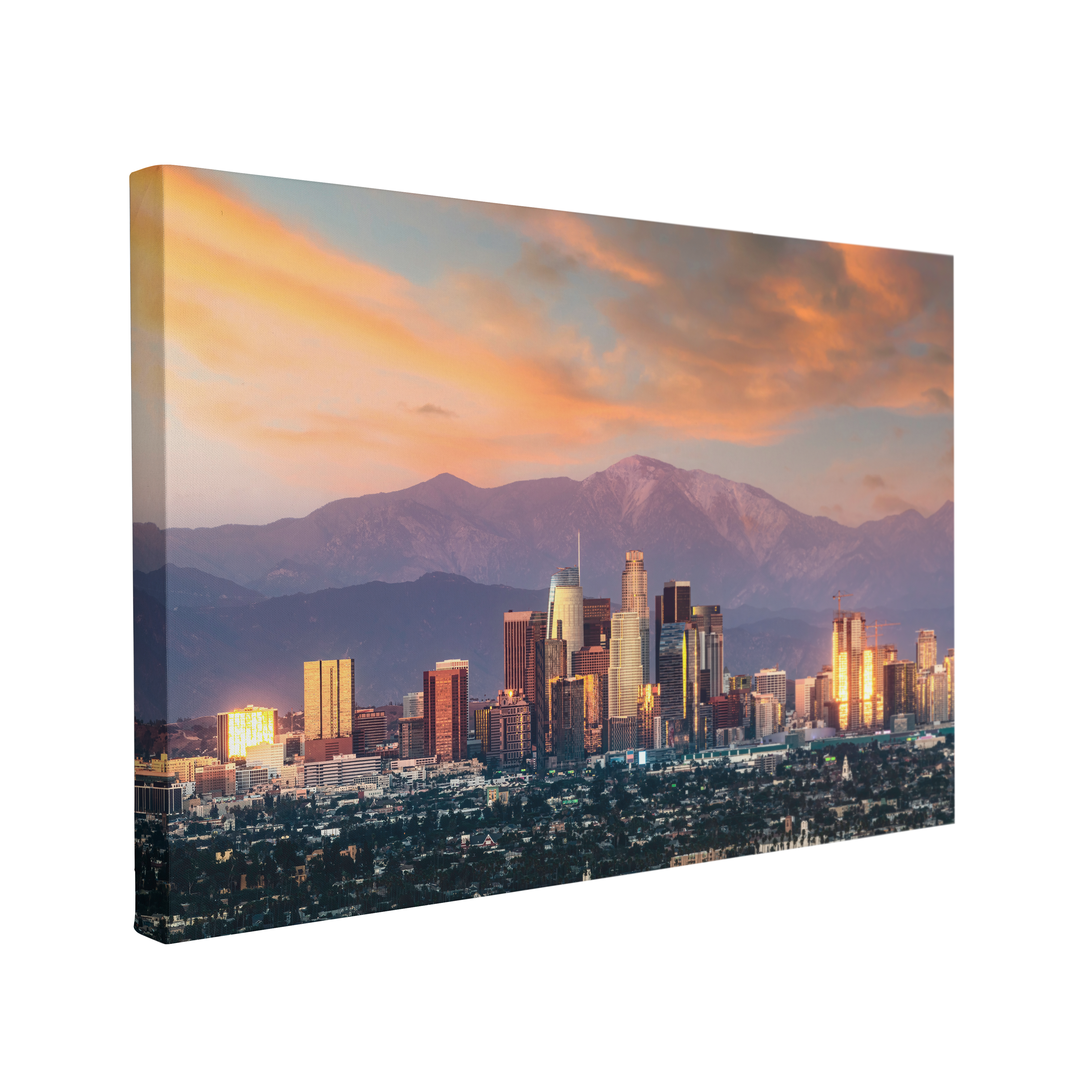 Los Angeles City Skyline, California, USA Photography - Canvas Print Wall Art Décor Whelhung