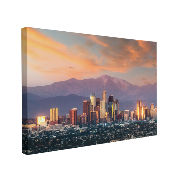 Los Angeles City Skyline, California, USA Photography - Canvas Print Wall Art Décor Whelhung