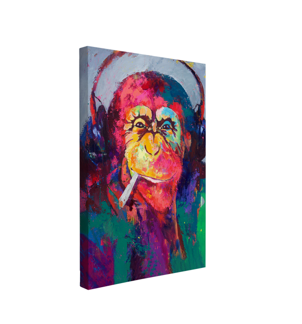 DJ Monkey Painting - Canvas Print Wall Art Décor Whelhung