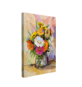 Abstract Bouquet in a Vase Oil Painting - Canvas Print Wall Art Décor Whelhung