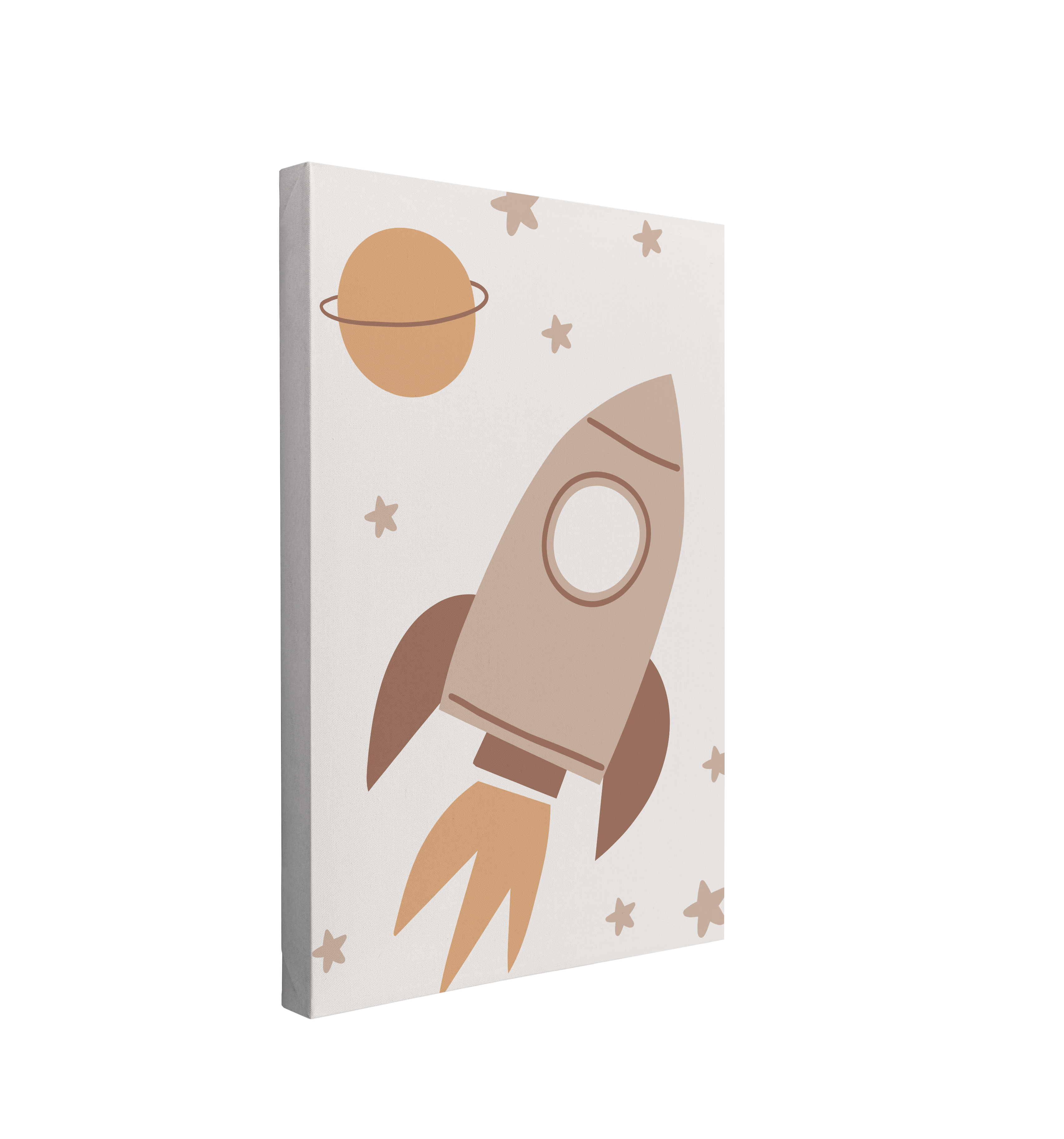 Neutral Nursery Spaceship - Canvas Print Gender Neutral Wall Art Décor Whelhung