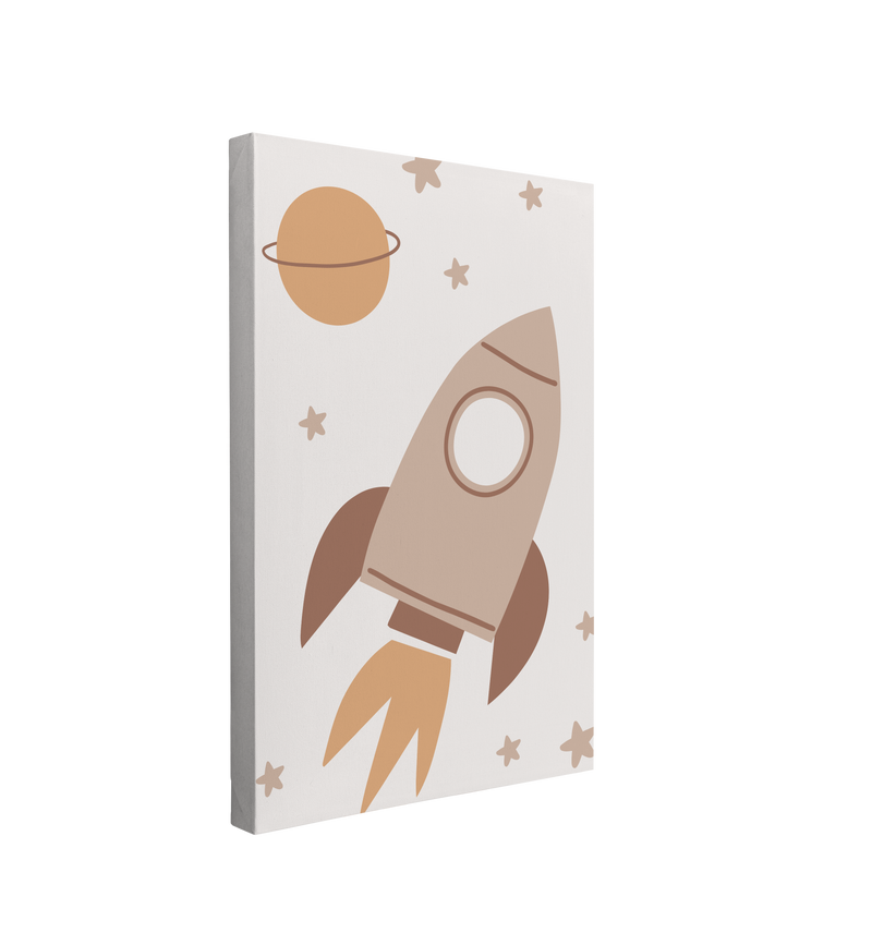 Neutral Nursery Spaceship - Canvas Print Gender Neutral Wall Art Décor Whelhung