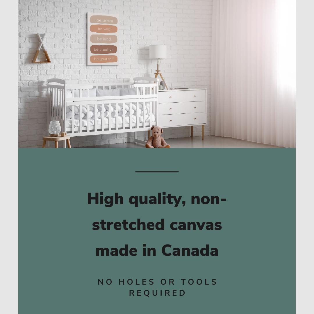 Neutral Nursery Positivity - Canvas Print Gender Neutral Wall Art Décor Whelhung