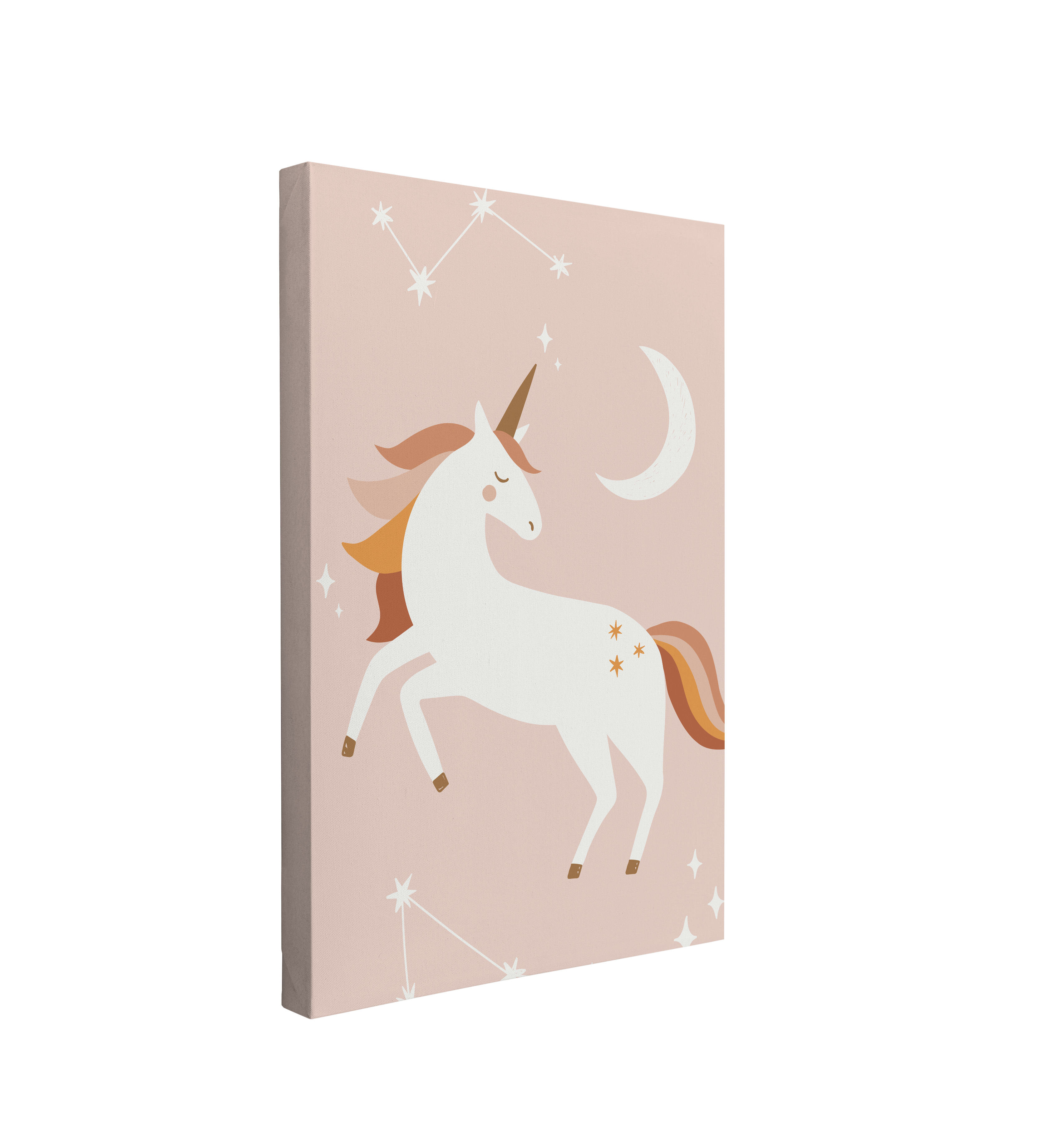 Pink Unicorn Nursery - Canvas Print Gender Neutral Wall Art Décor Whelhung