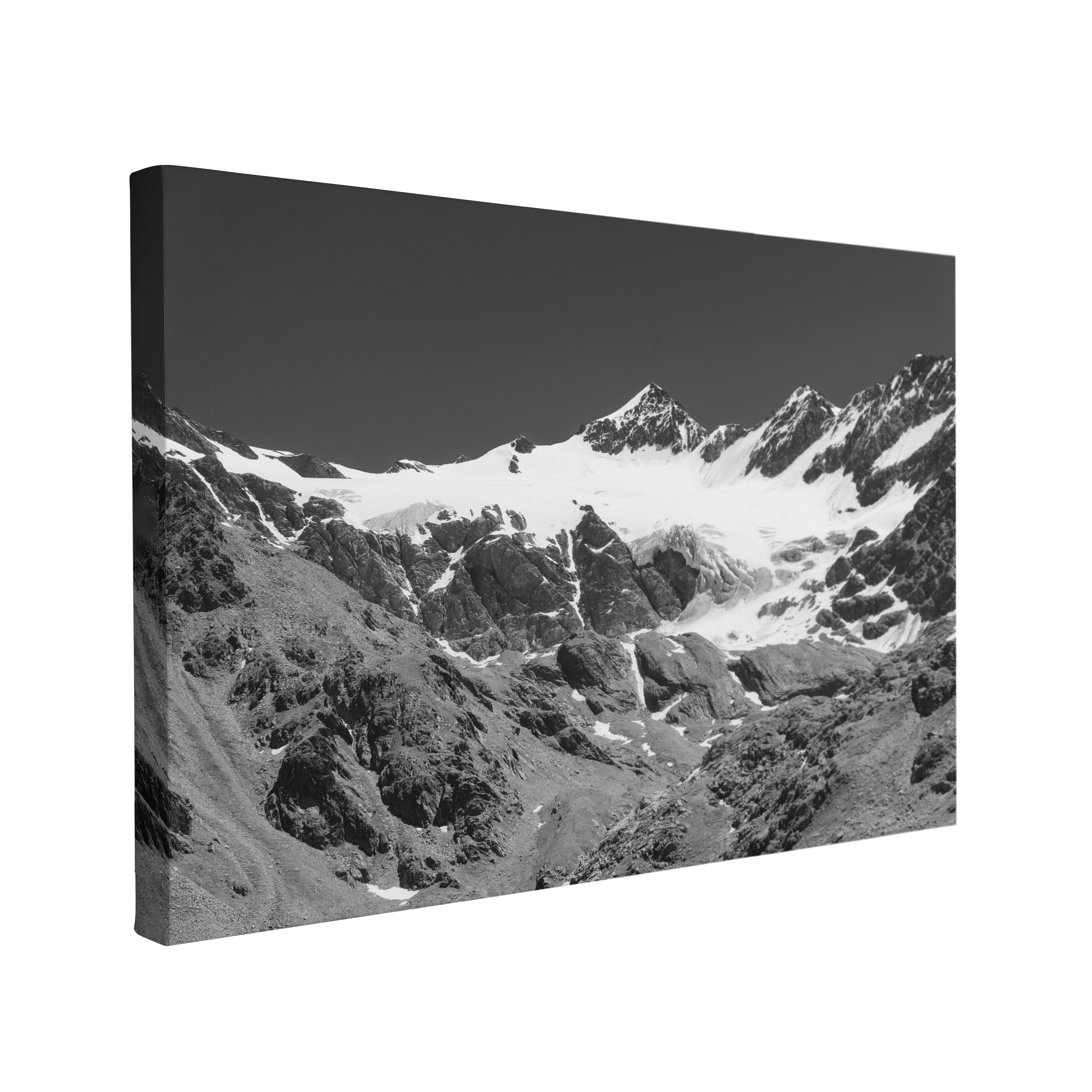 Black and White Passo Gavia Italian Alps, Italy Photography - Canvas Print Wall Art Décor Whelhung