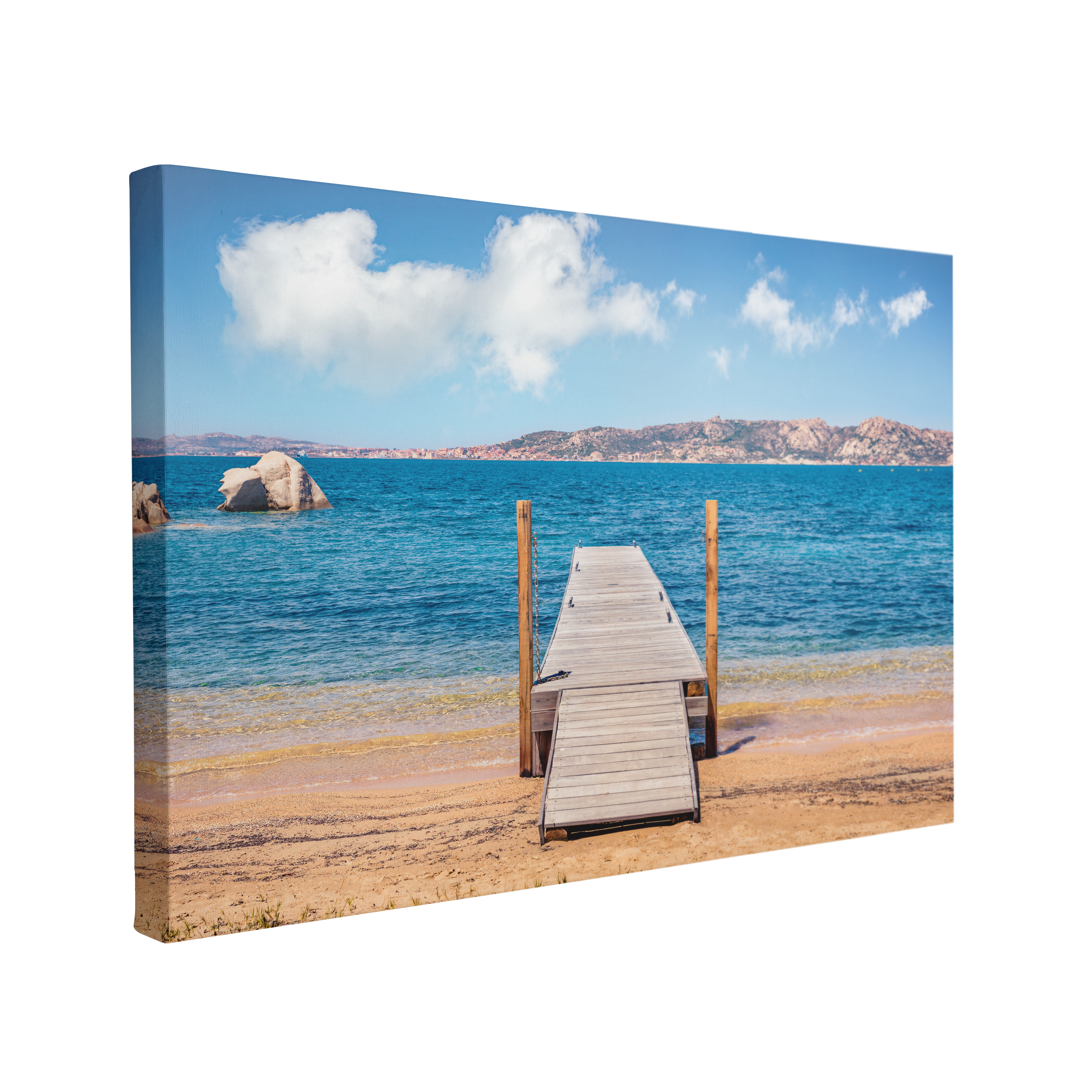 Beach Pier Sardinia, Italy Photography - Canvas Print Wall Art Décor Whelhung