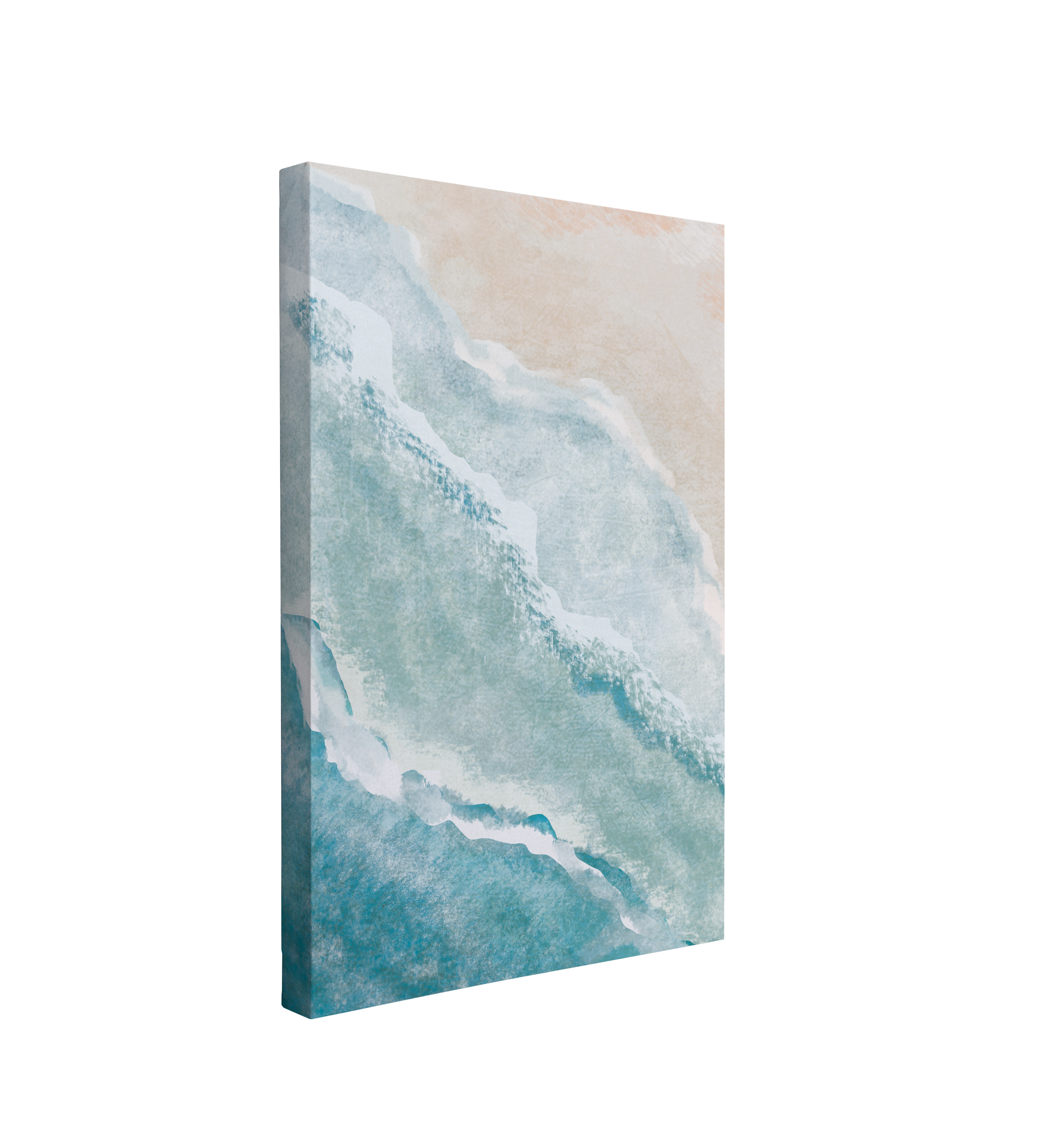 Boho Watercolor Beach Diagonal Painting - Canvas Print Wall Art Décor Whelhung