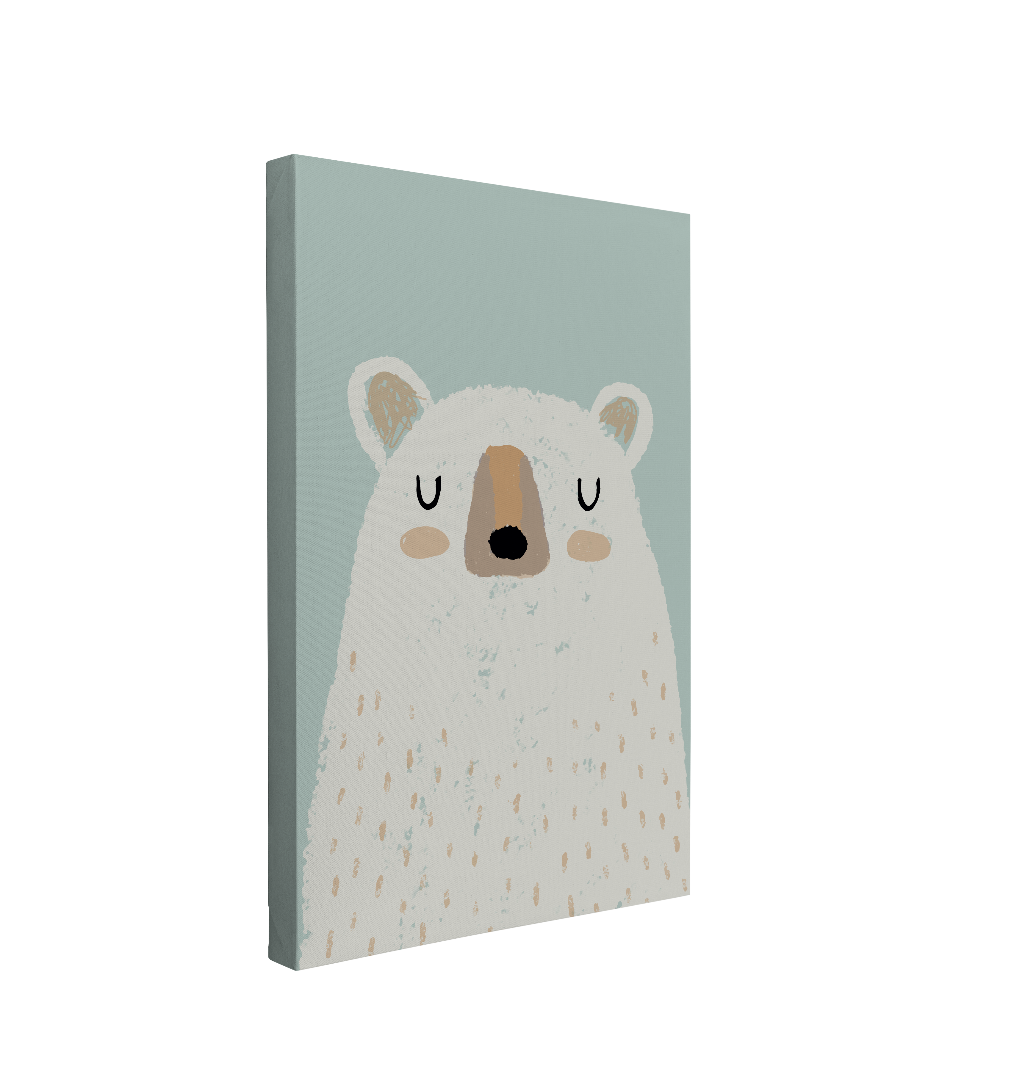 Blue Polar Bear Nursery - Canvas Print Gender Neutral Wall Art Décor Whelhung