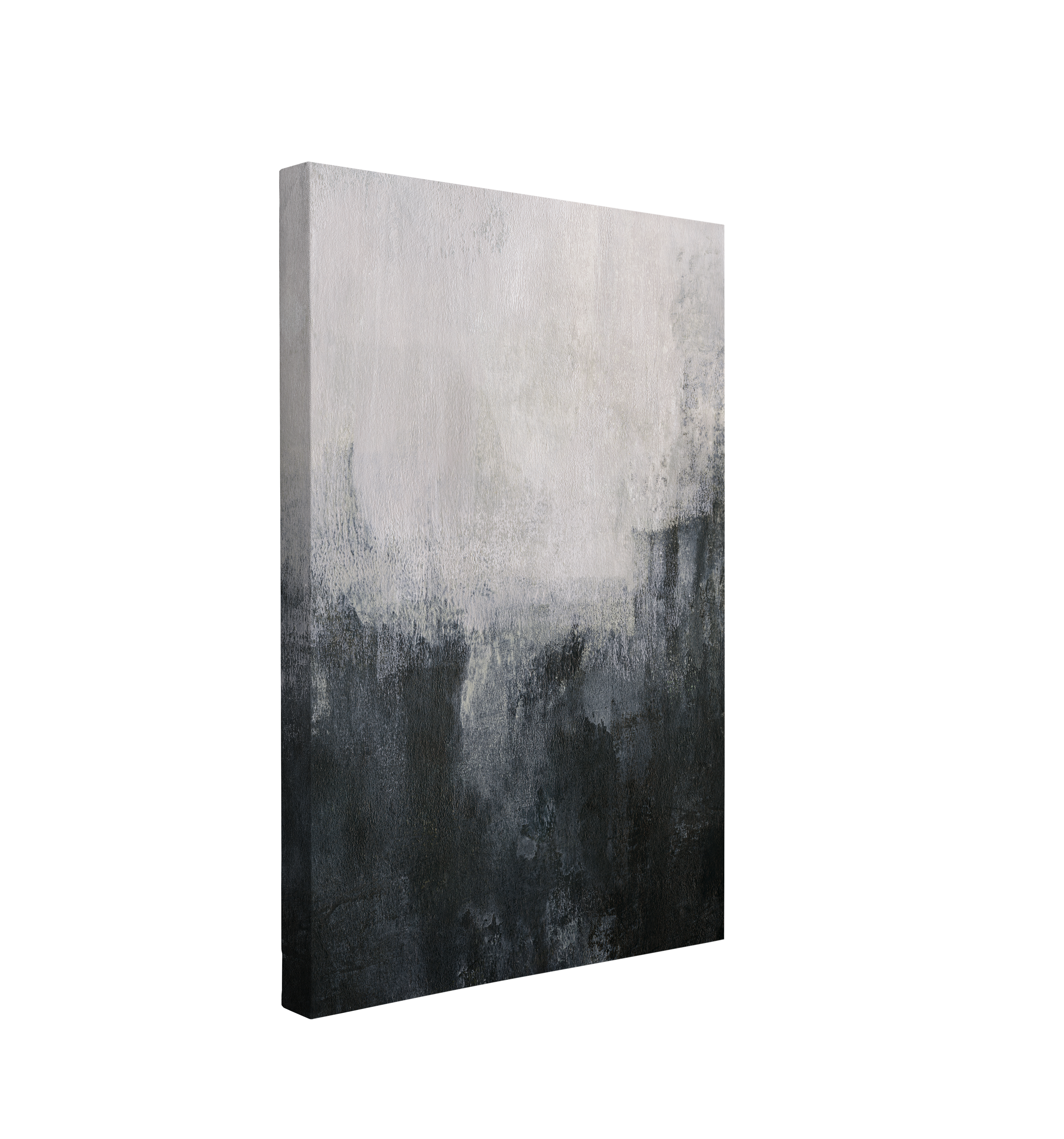 Abstract Black and Grey Ombre Oil Painting - Canvas Print Wall Art Décor Whelhung