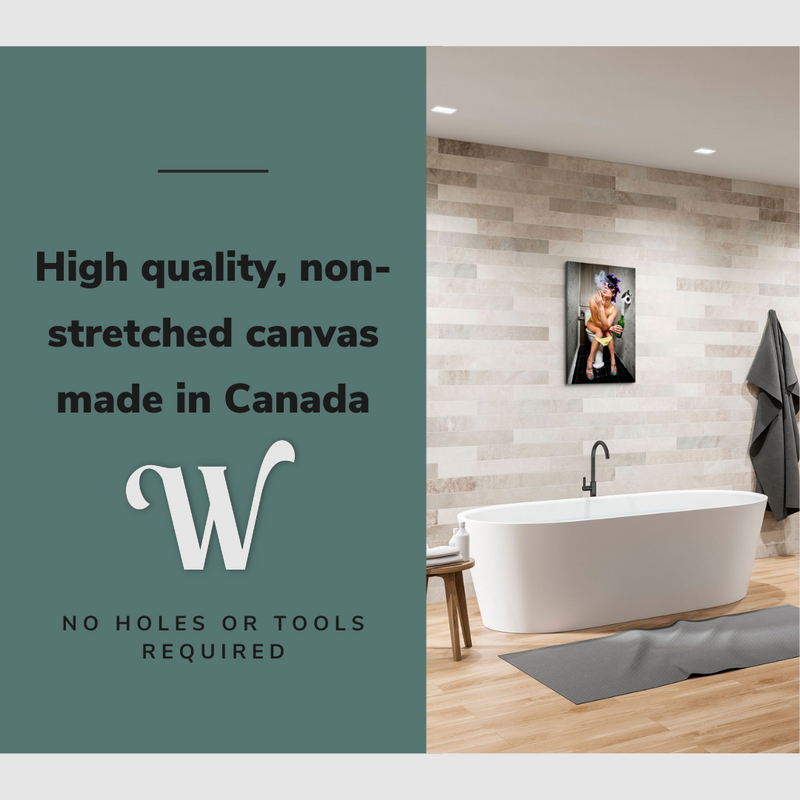 Cool Hipster Bathroom Photography - Canvas Print Wall Art Décor Whelhung