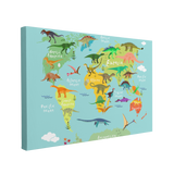 Dinosaur Map - Canvas Print Gender Neutral Wall Art Décor Whelhung